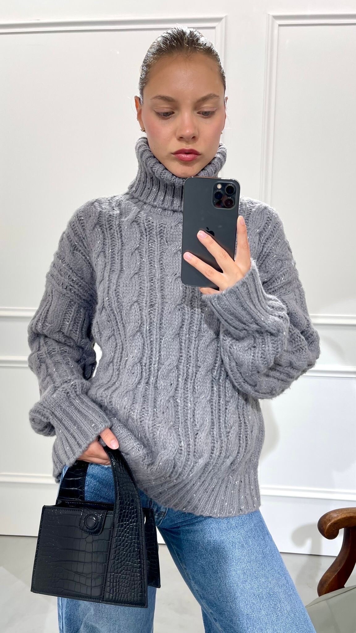 Wholesaler Copperose - CABLE KNIT TURTLENECK SWEATER