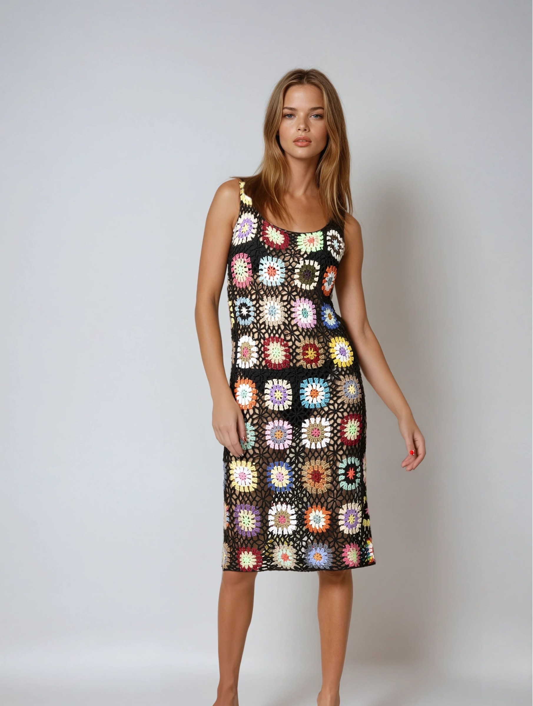 floral crochet midi dress Bloom Affair Crochet Lace Floral Midi Dress VICI
