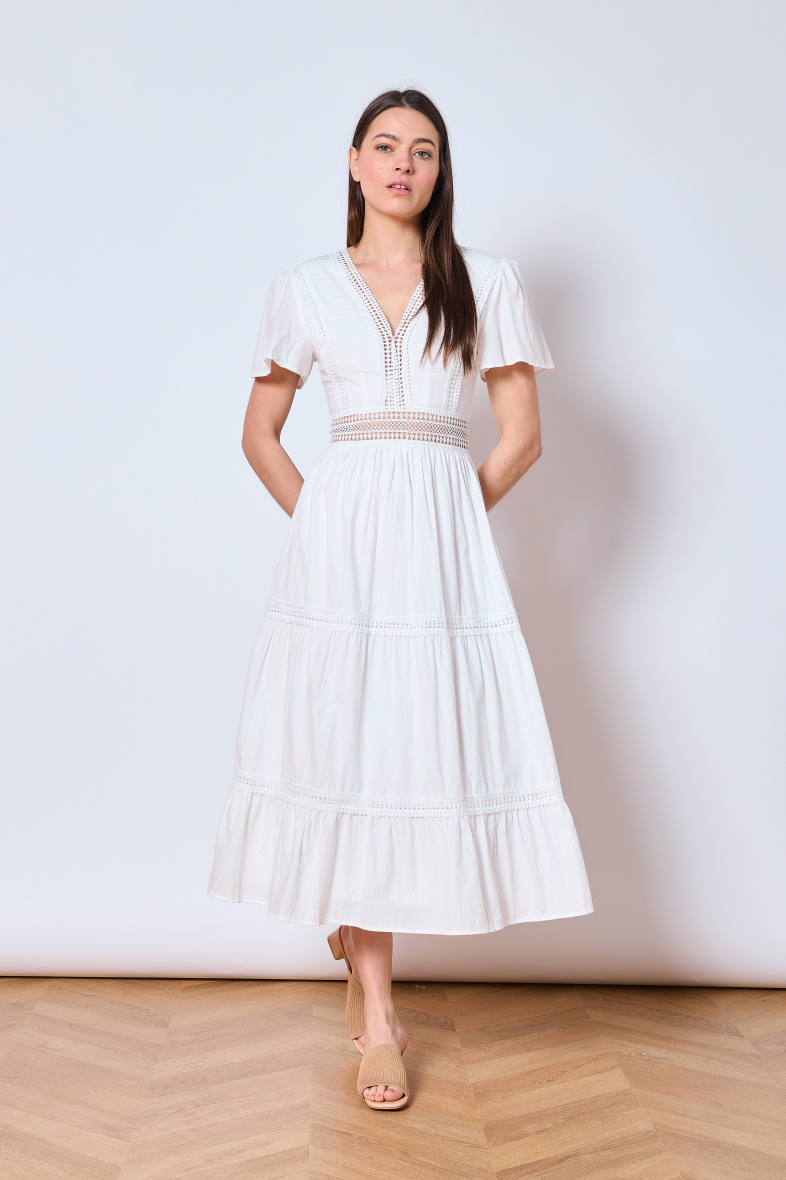 Wholesaler Copperose - long cotton dress with lace details