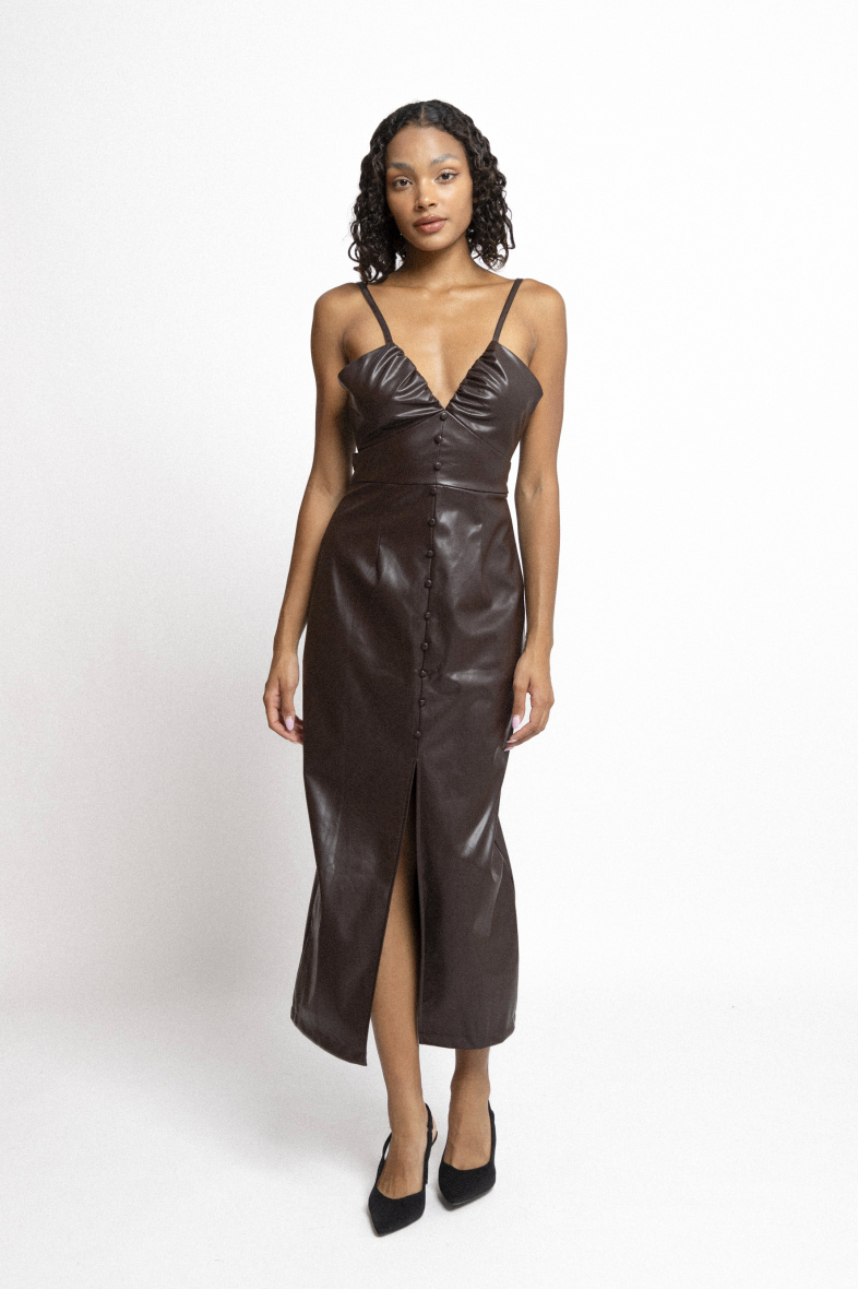 Mayorista Copperose Outlet - Vestido largo efecto piel