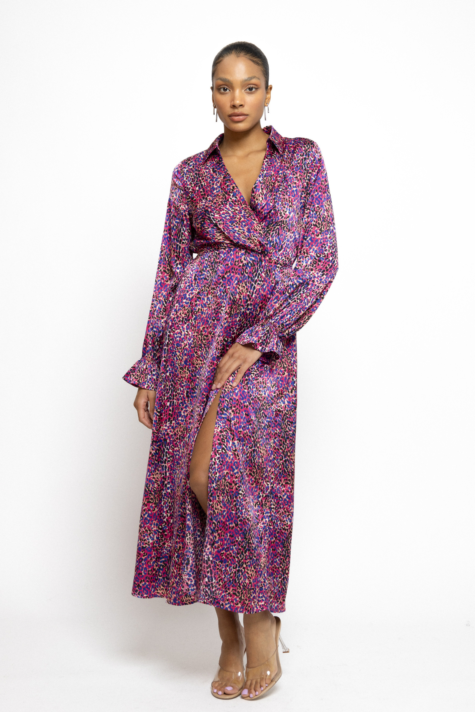 Mayorista Copperose Outlet - Vestido largo fluido estampado