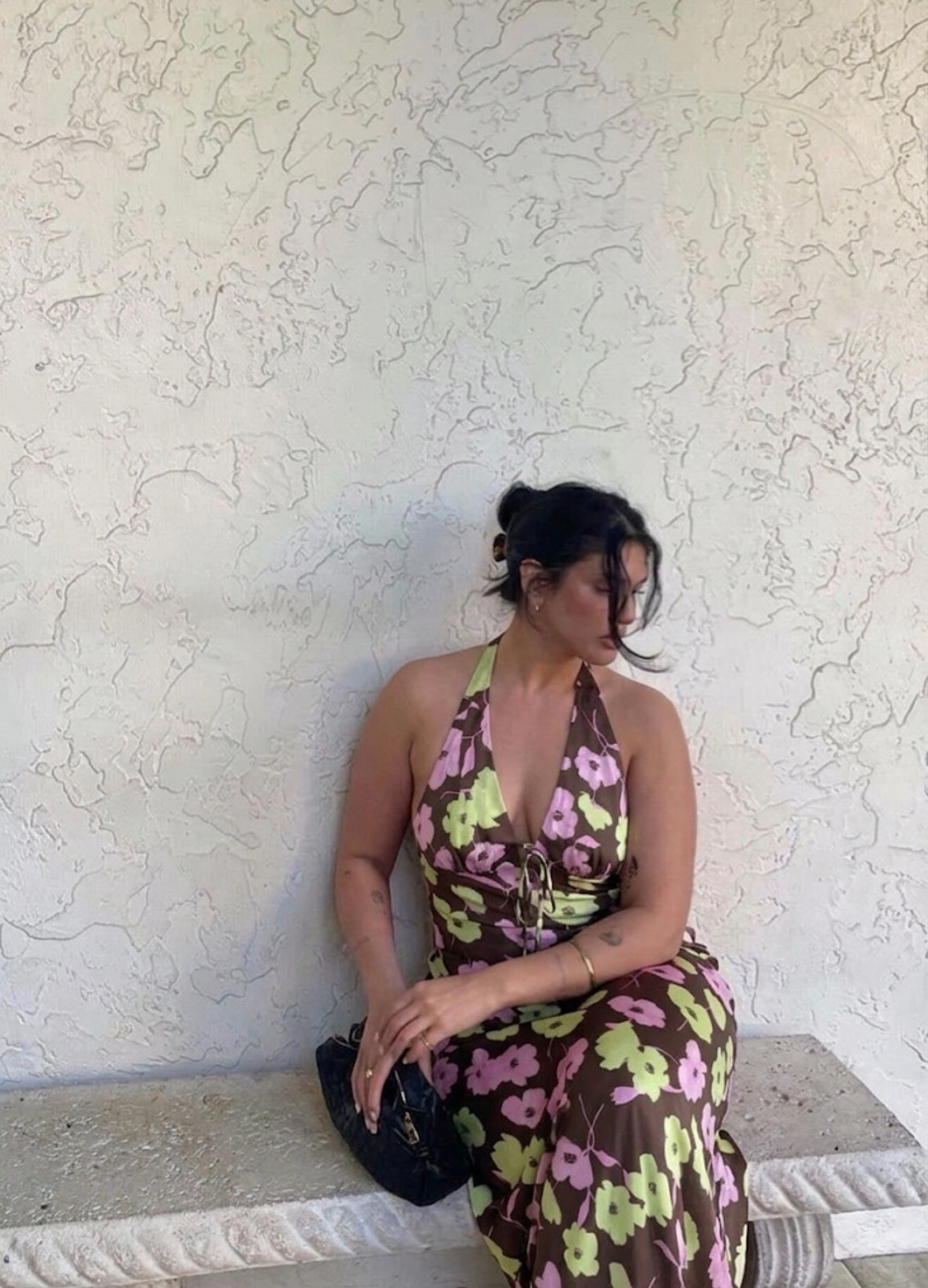Grossiste Copperose - PLUS SIZE: ROBE LONGUE FLORALE DOS NU
