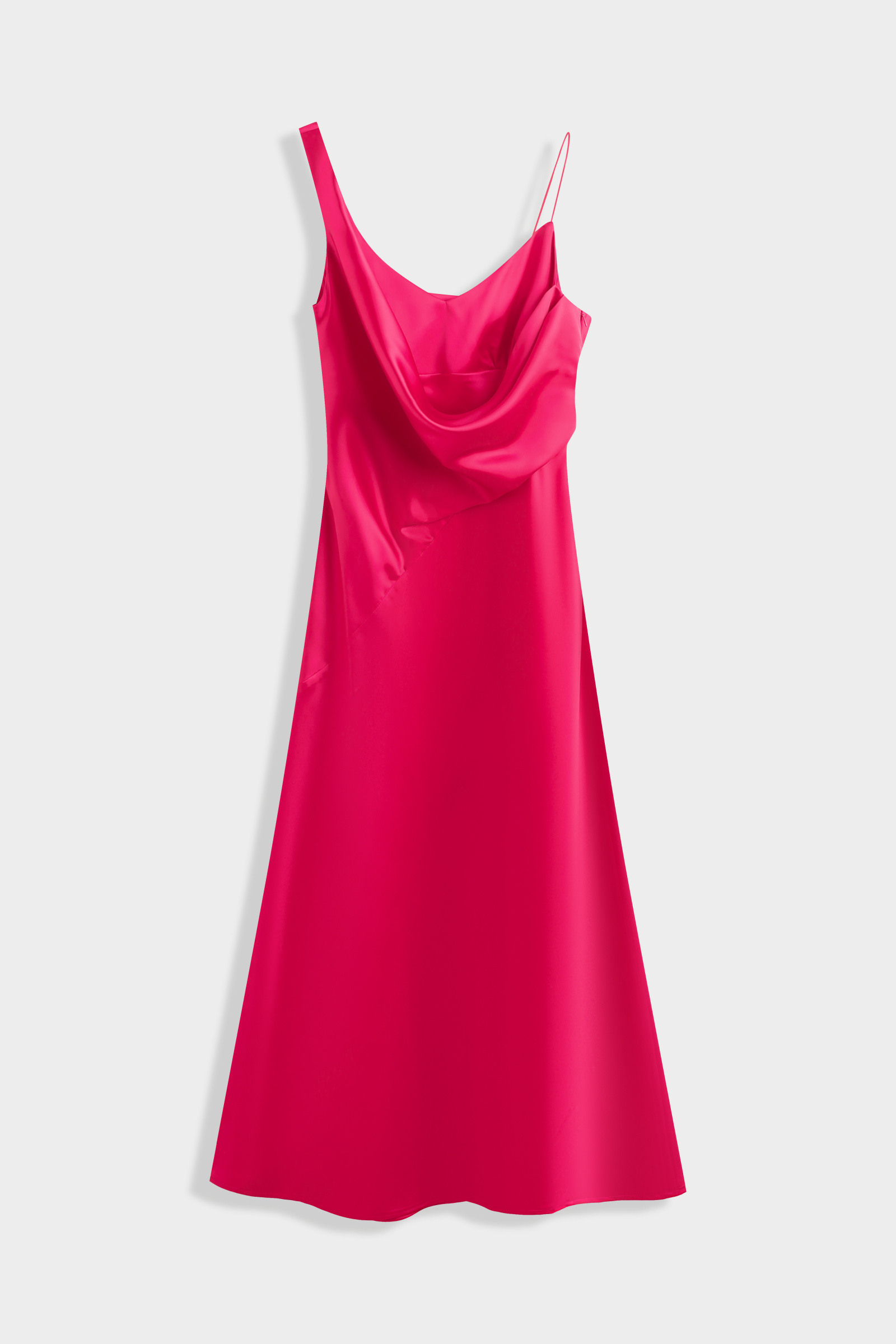 Grossiste Copperose - Robe satinée avec empiècement flottant