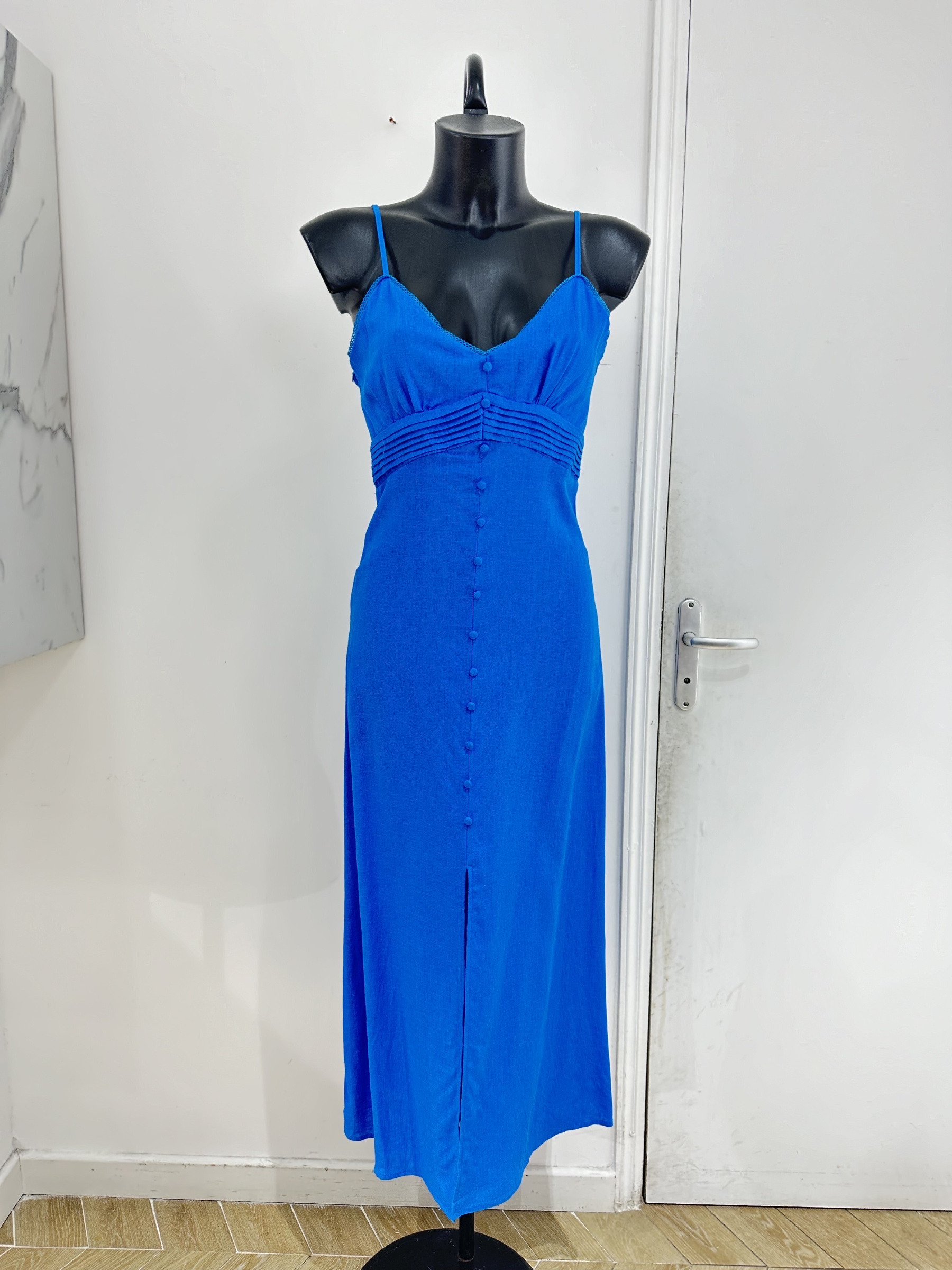 Großhändler Copperose - Langes geknöpftes Kleid mit Hosenträgern
