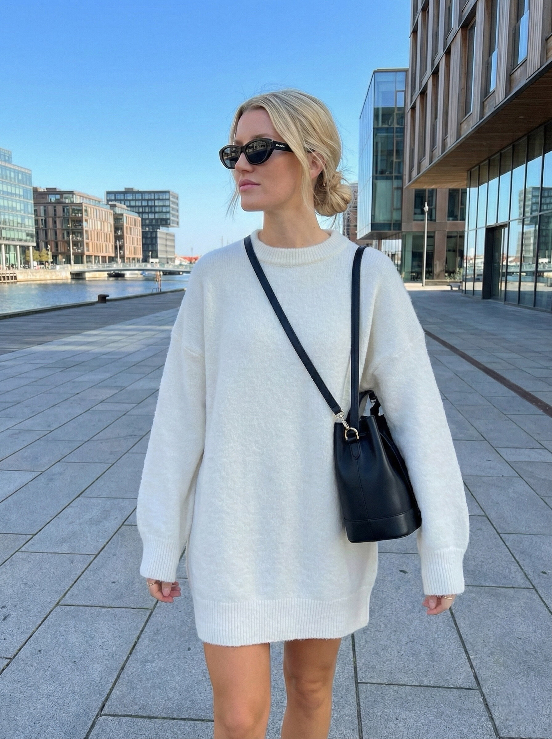 Mayorista Copperose - Vestido suéter de punto de longitud media