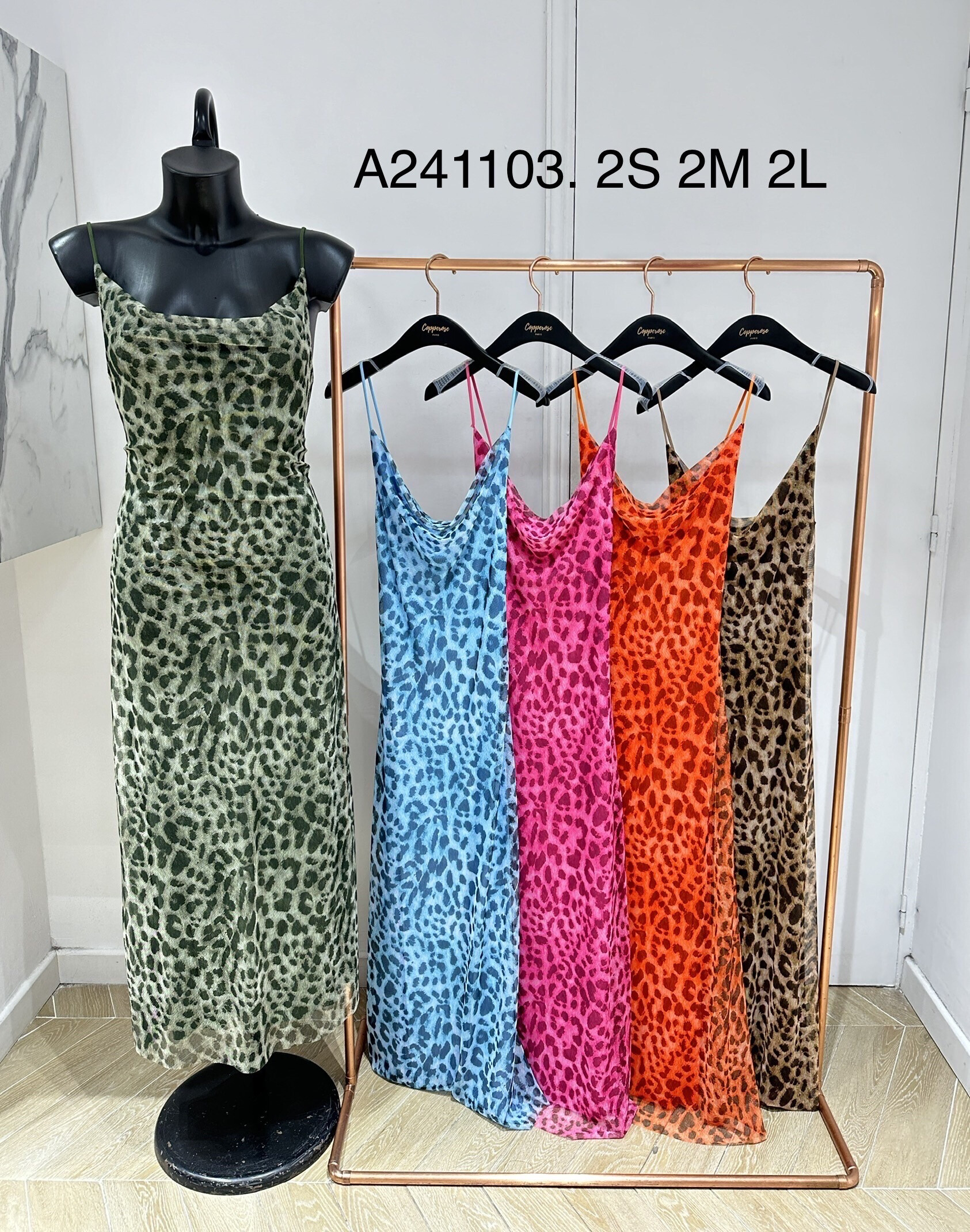 Grossista Copperose - Abito in tulle con stampa animale