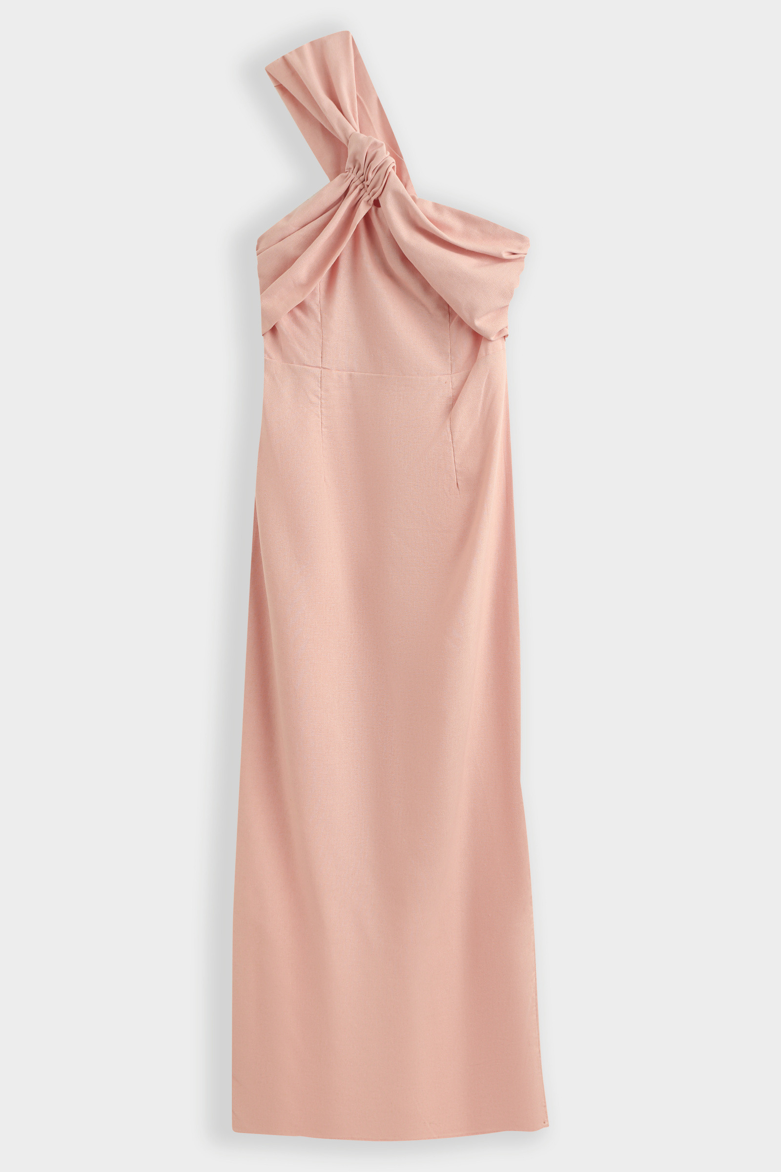 Grossiste Copperose - Robe longue asymétrique en lin mélangé