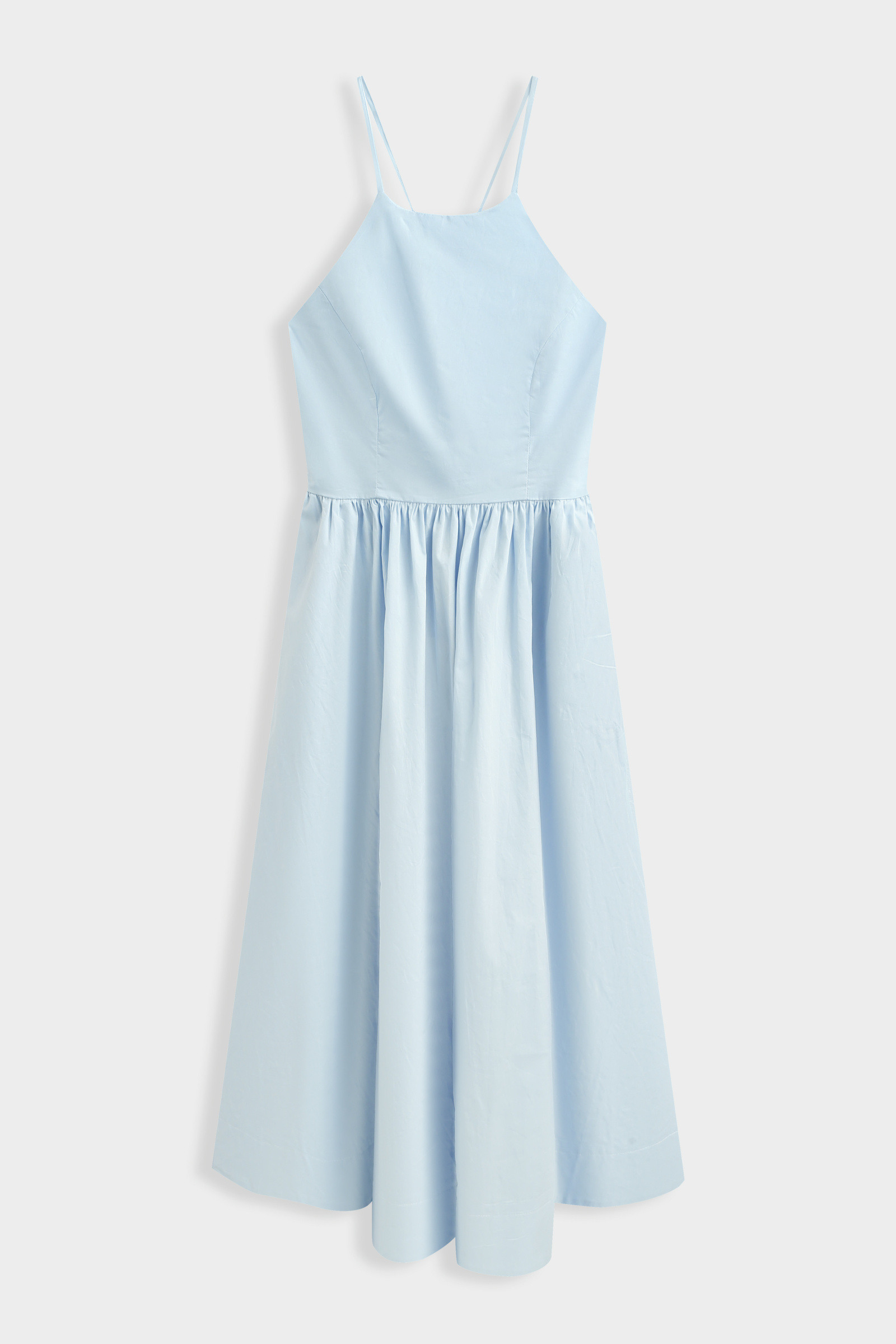 Grossista Copperose - ABITO MIDI IN COTONE CON SCOLLO ALL'AMERICANA E LACCI