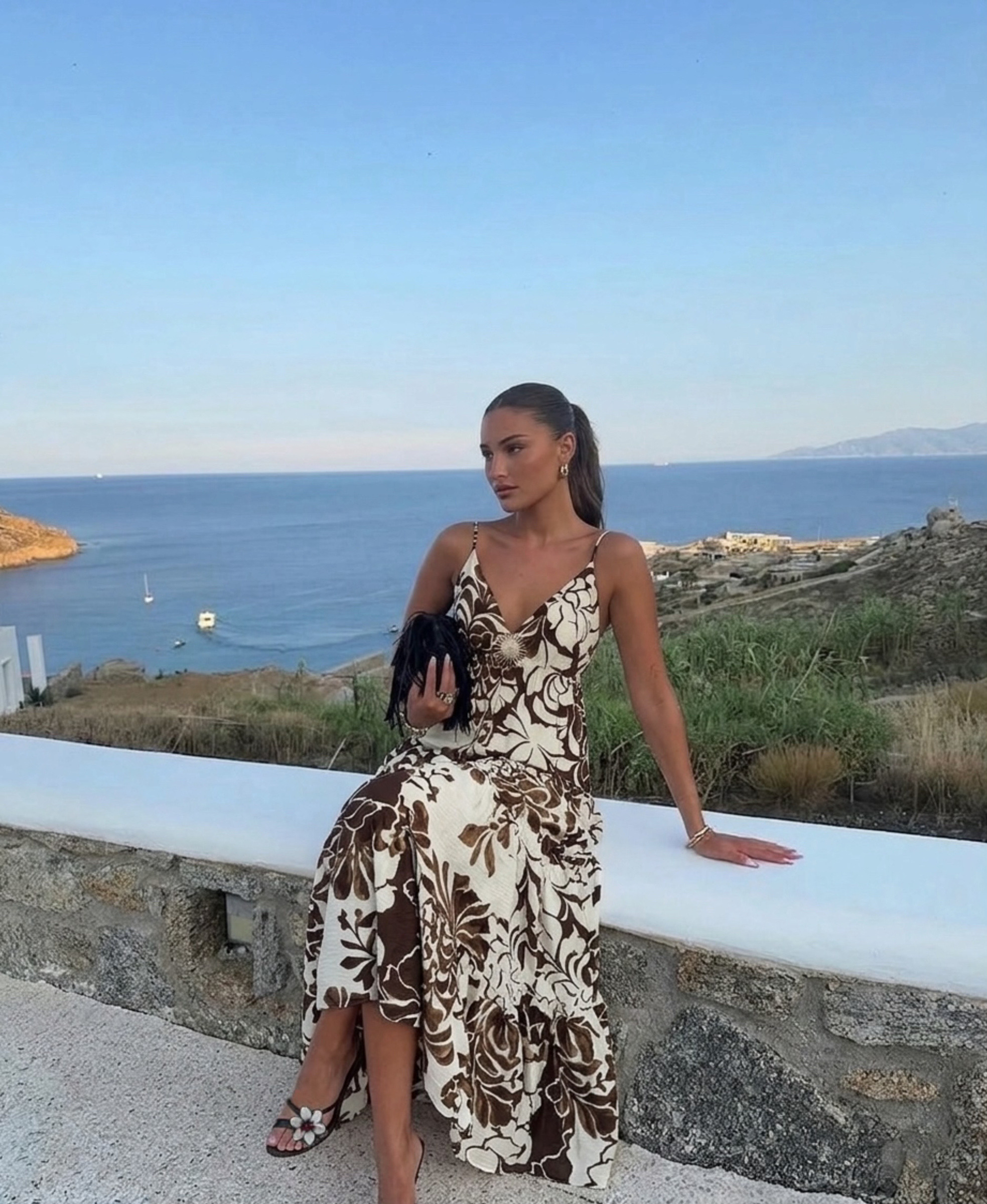 Grossiste Copperose - ROBE LONGUE IMPRIMÉE À BRETELLES