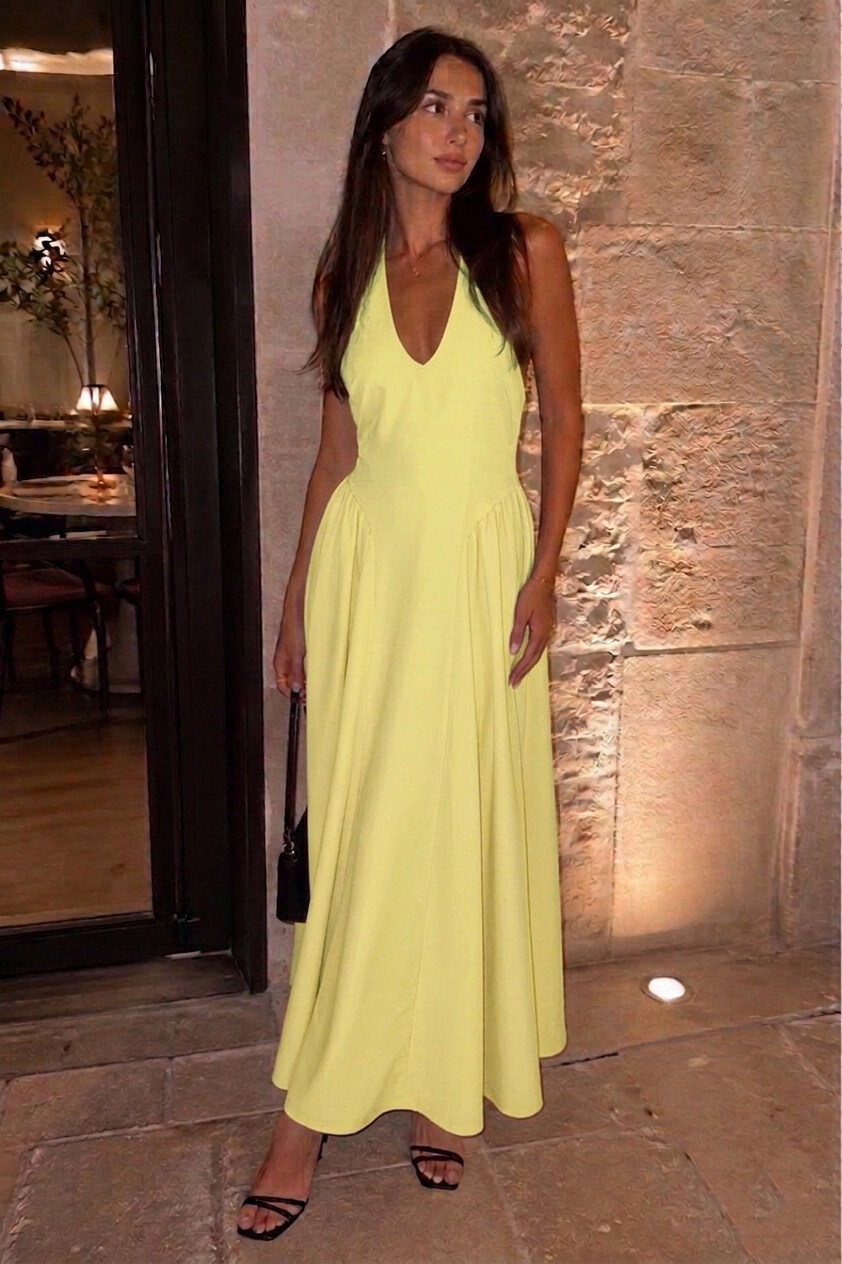 Mayorista Copperose - VESTIDO MIDI SIN ESPALDA CON CUELLO HALTER