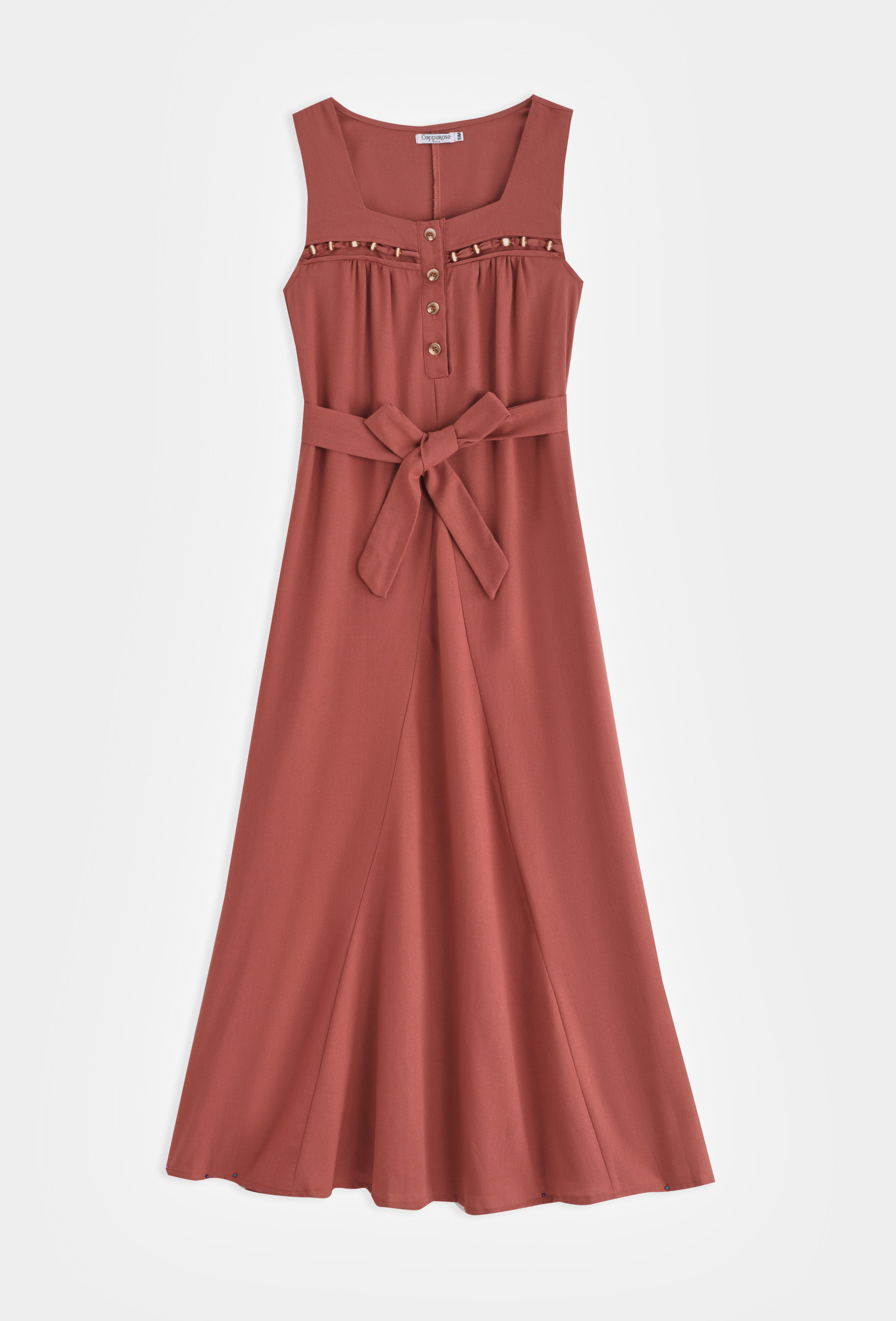 Grossiste Copperose - ROBE LONGUE À ENCOLURE CARRÉE