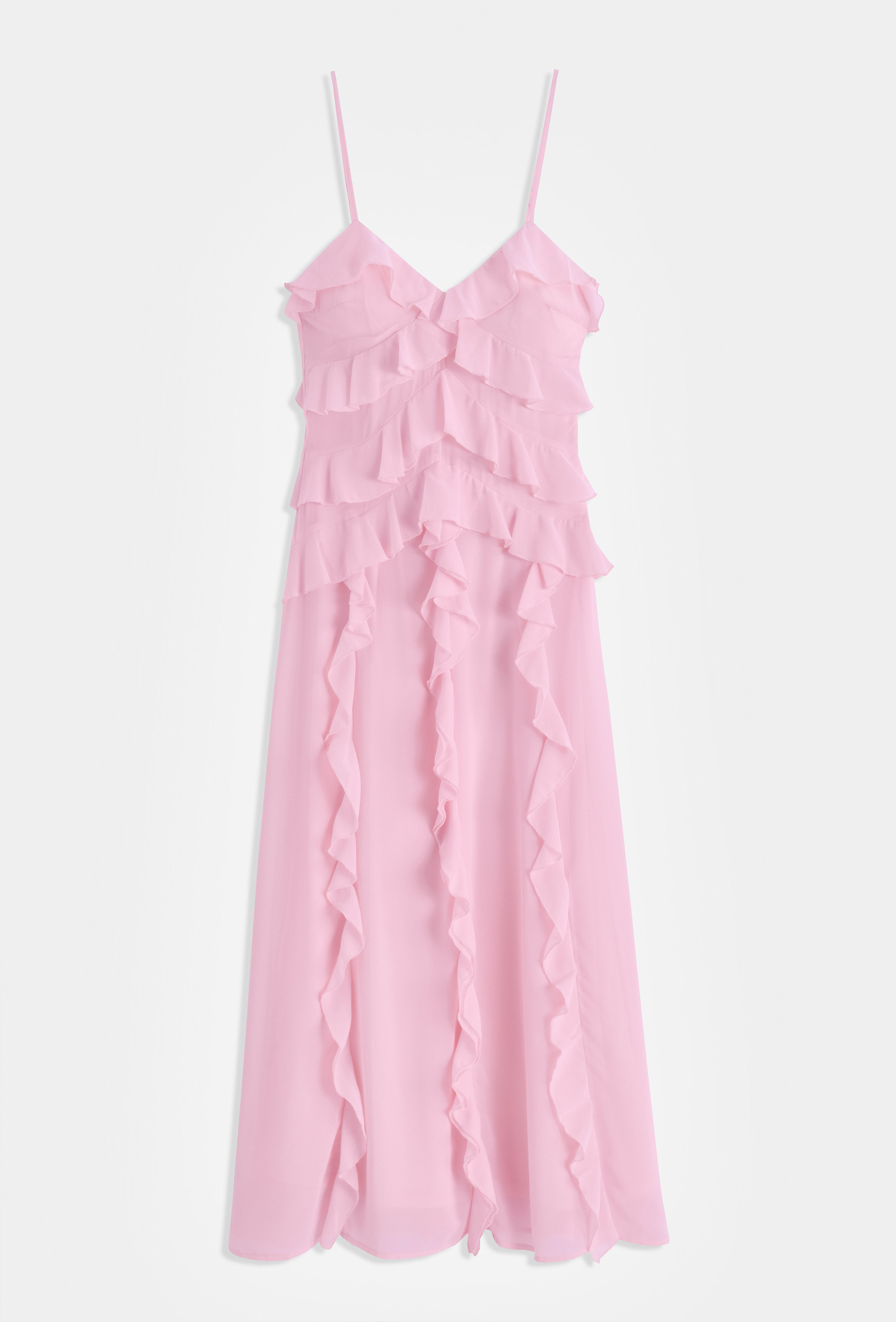 Long Side Ruffled Dress LONG RUFFLED DRESS | Paris Fashion Shops