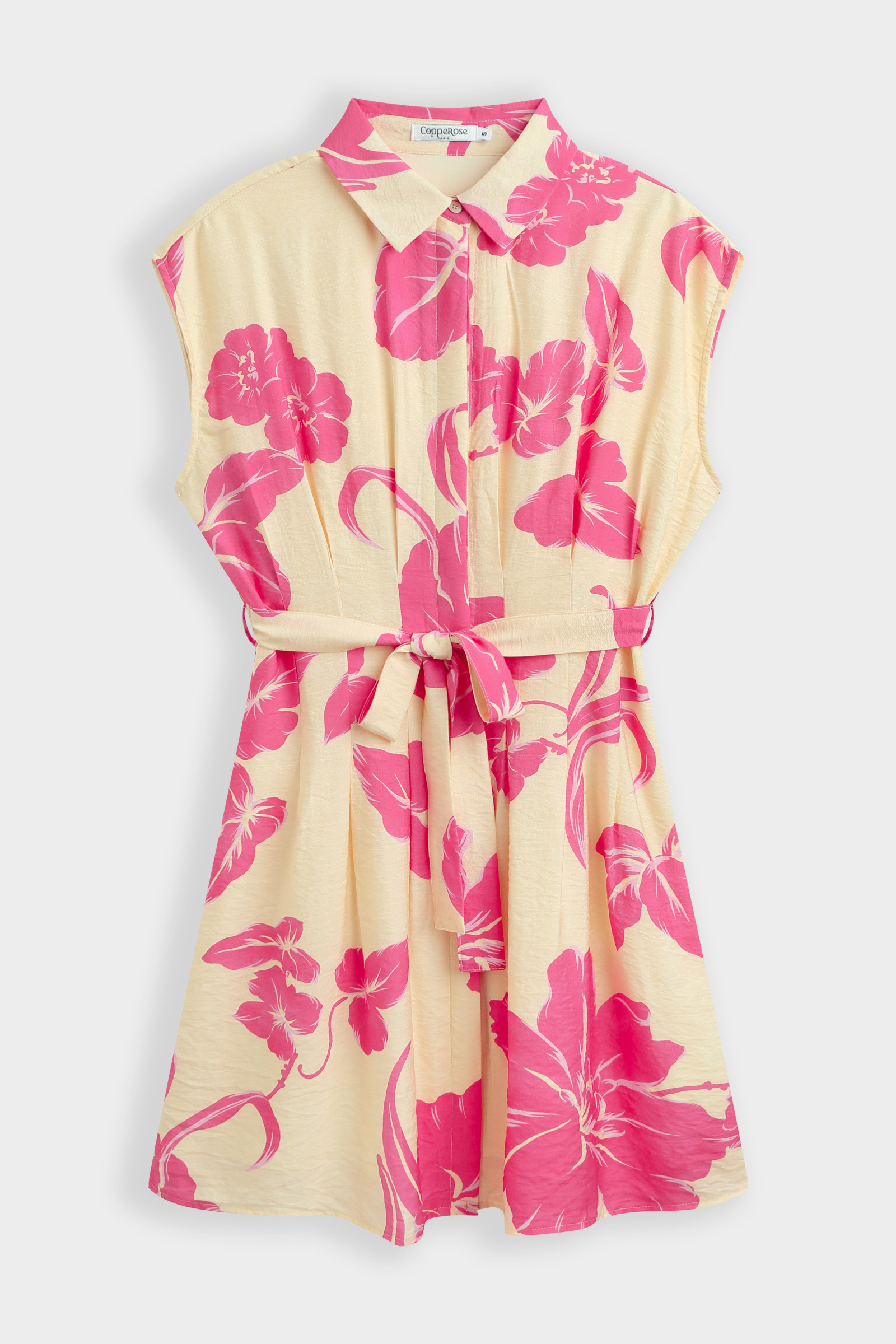 Grossiste Copperose - ROBE CHEMISIER COURTE CEINTURÉE