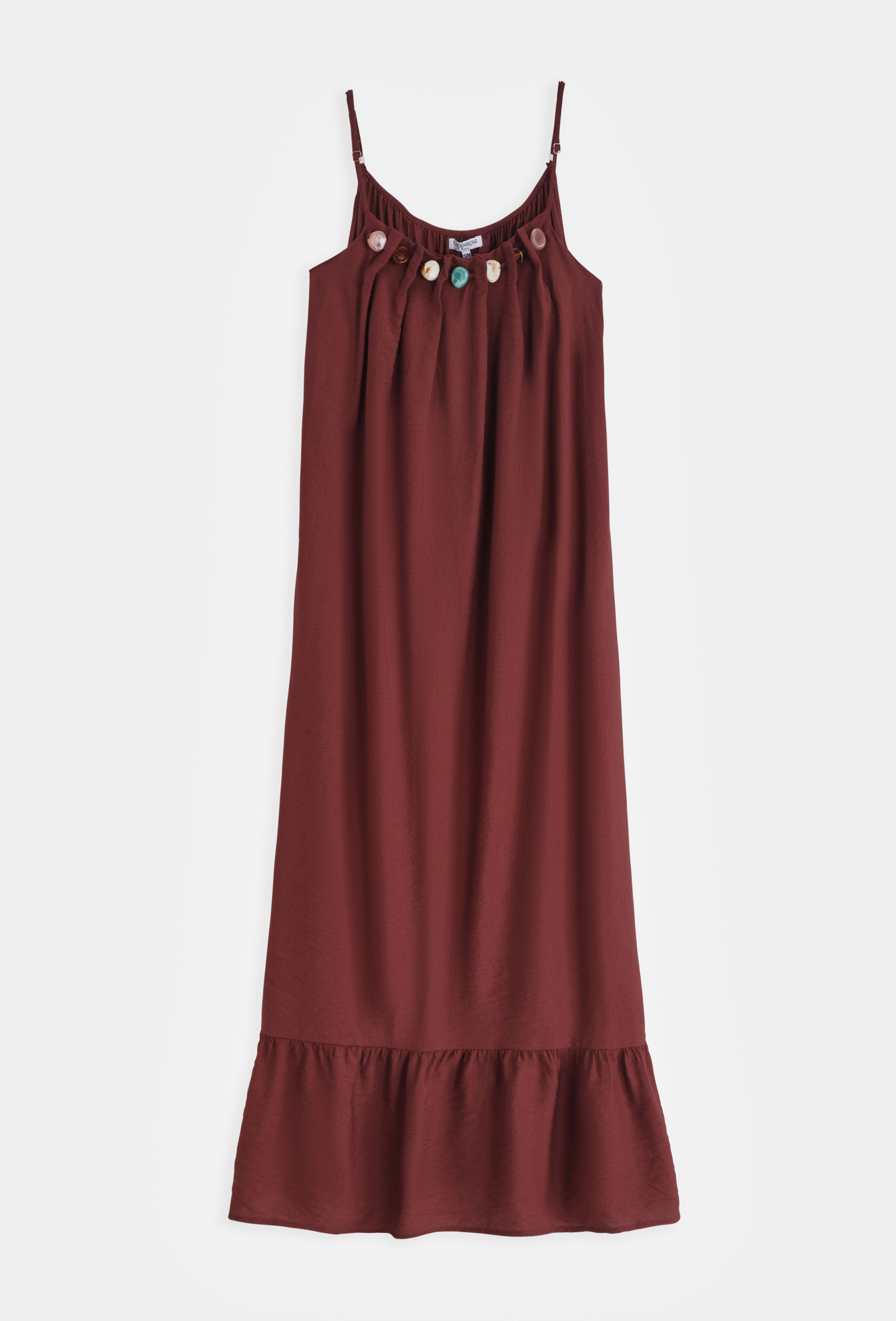 Grossiste Copperose - ROBE LONGUE À BRETELLES ET PIERRES DÉCORATIVES