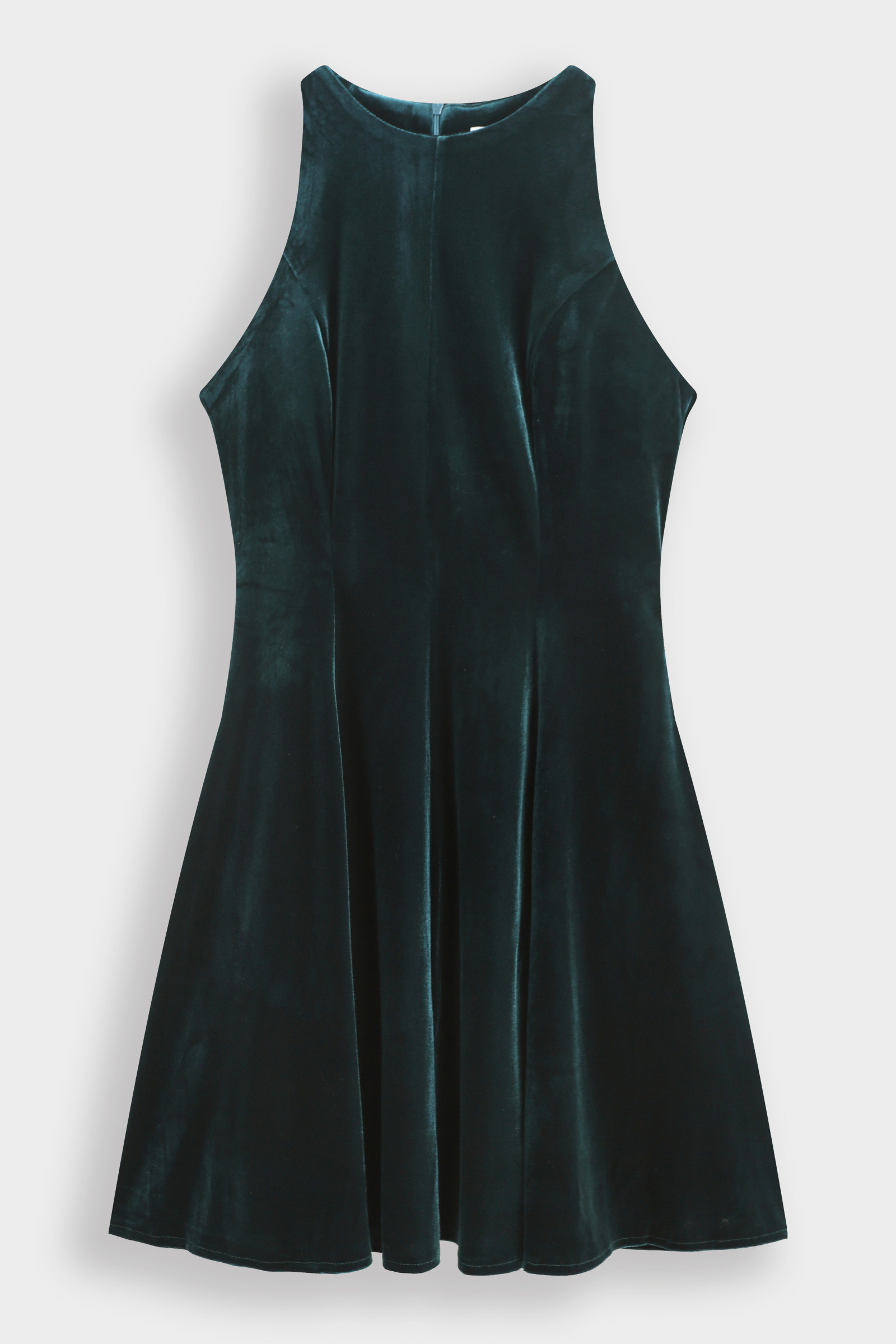 Großhändler Copperose Outlet - Ärmelloses kurzes Samtkleid