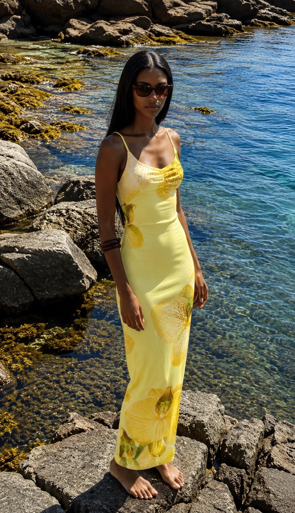 Mayorista Copperose - VESTIDO MIDI TIRANTES FINOS ESTAMPADO FLORAL