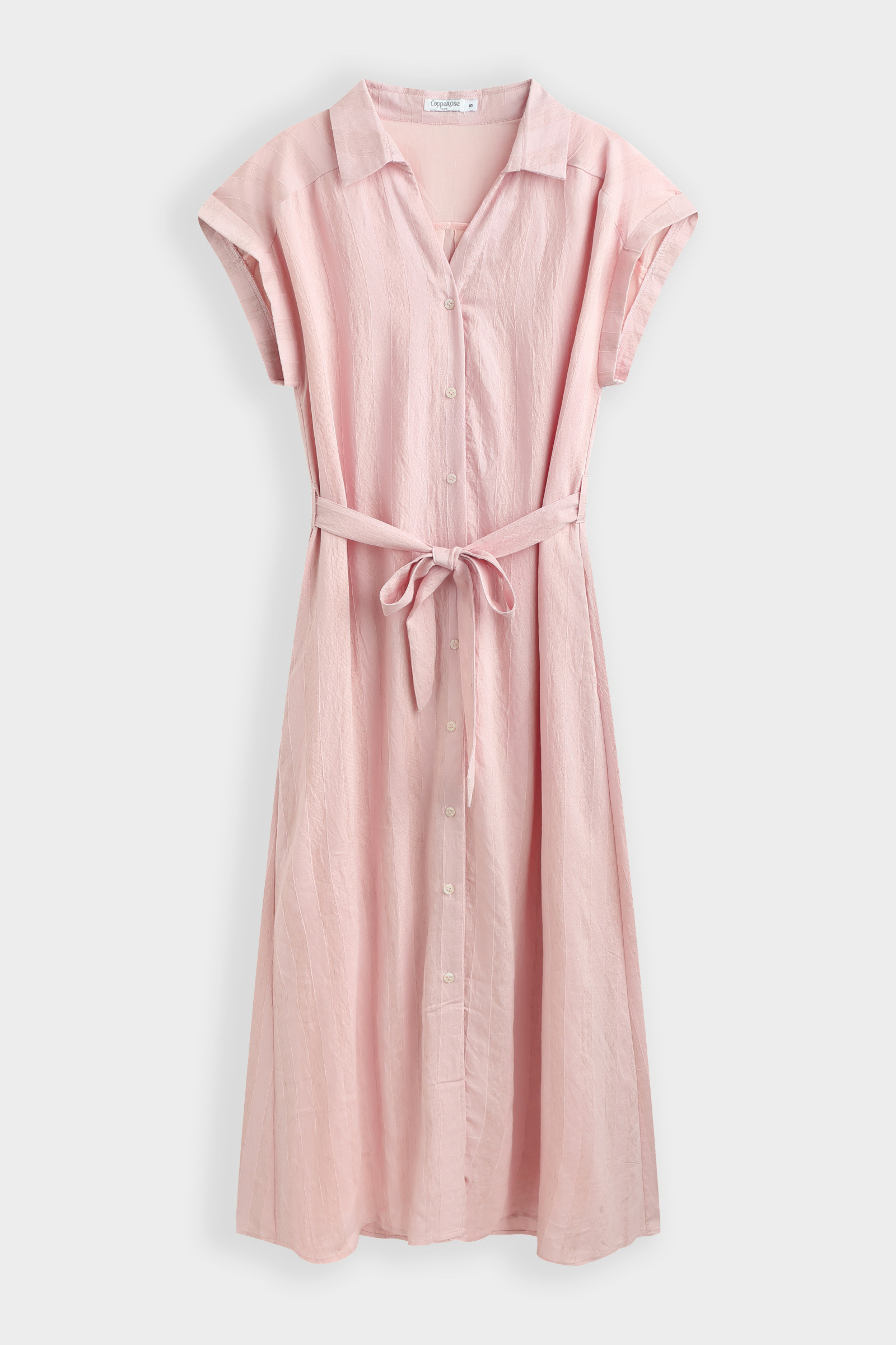 Grossiste Copperose - ROBE CHEMISE MI-LONGUE CEINTURÉE
