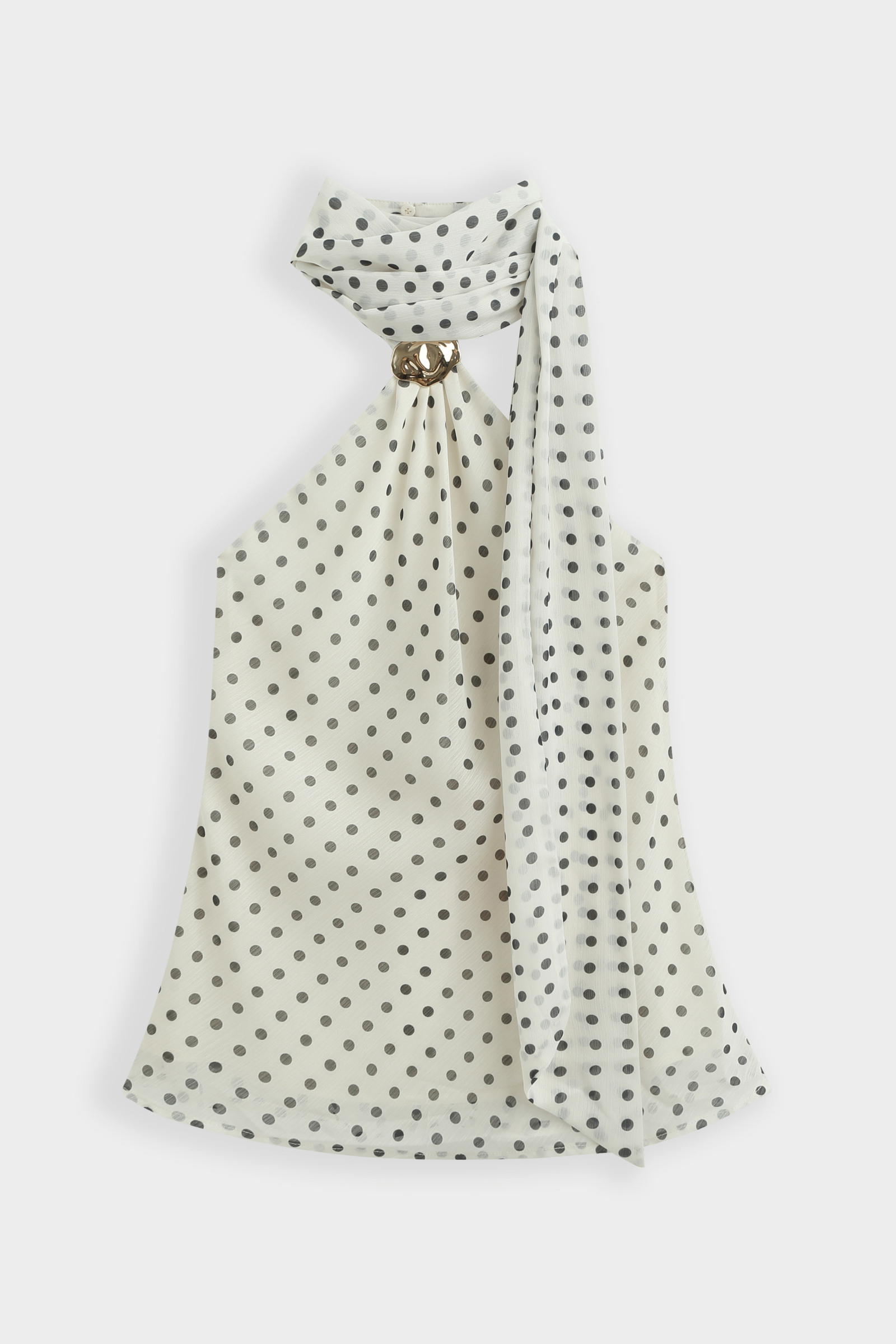Grossiste Copperose - TOP DOS NU À POIS AVEC FOULARD INTÉGRÉ