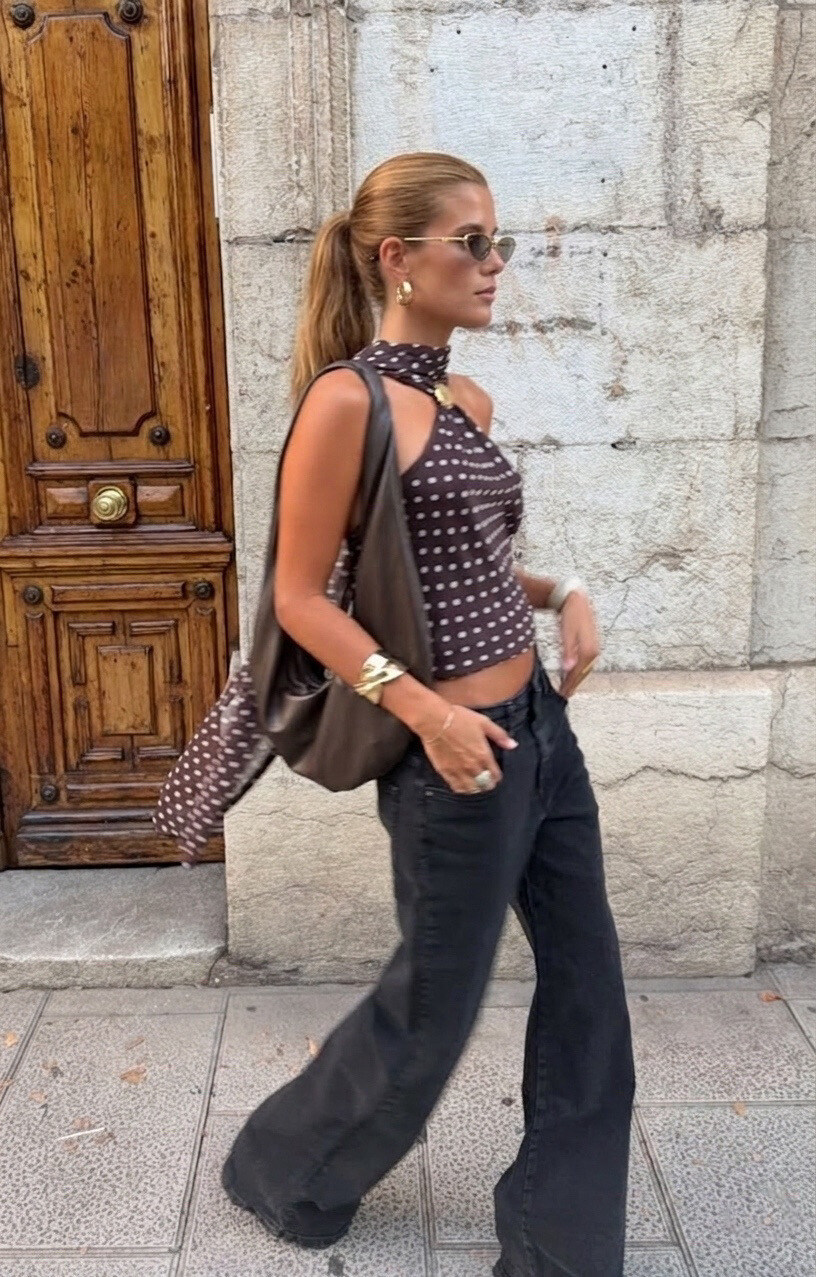 Grossiste Copperose - TOP DOS NU A POIS AVEC FOULARD INTEGRE