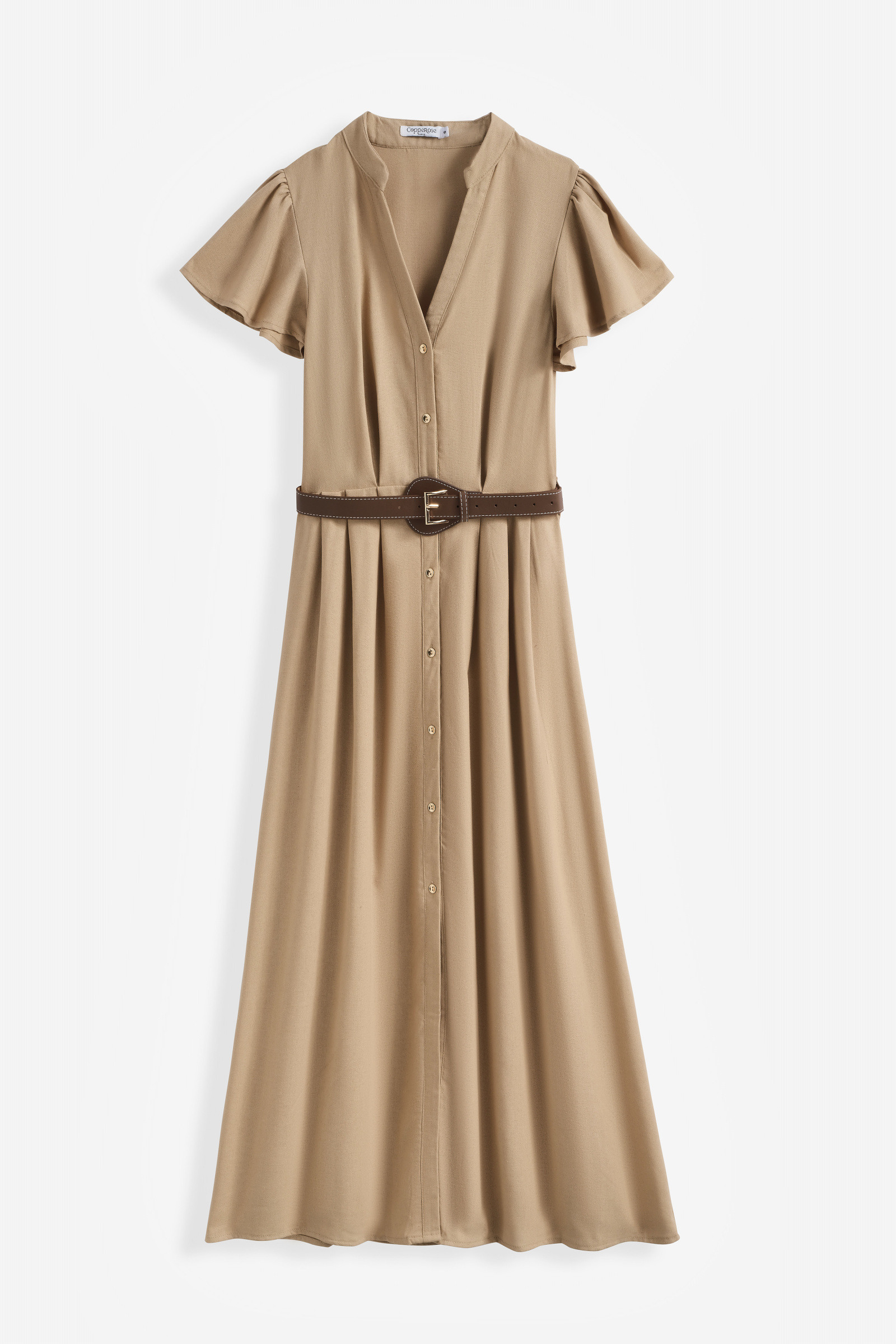 Mayorista Copperose - VESTIDO CAMISA MIDI DE MEZCLA DE LINO