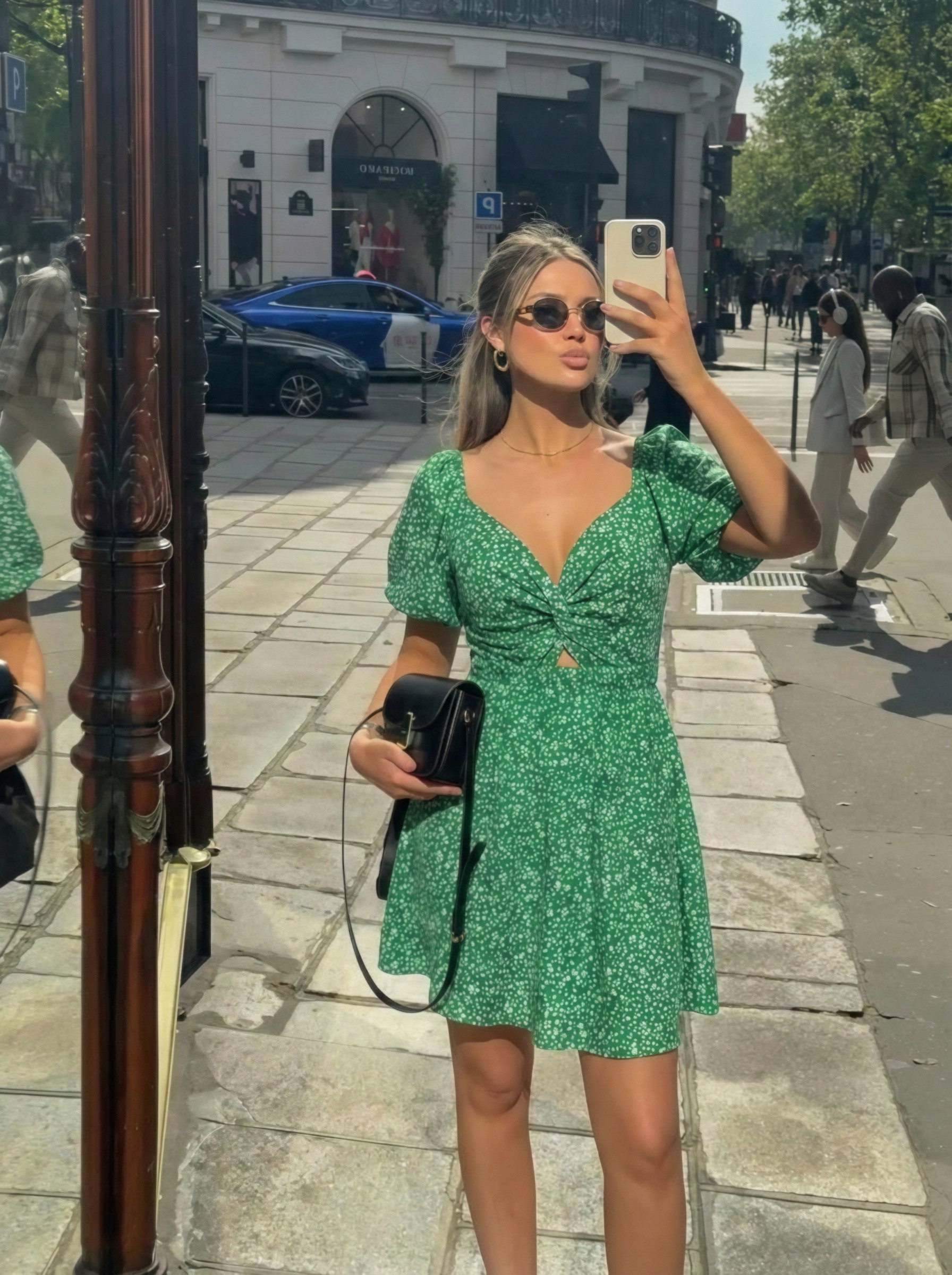 Grossiste Copperose - Robe courte imprimée fleuris avec nœud