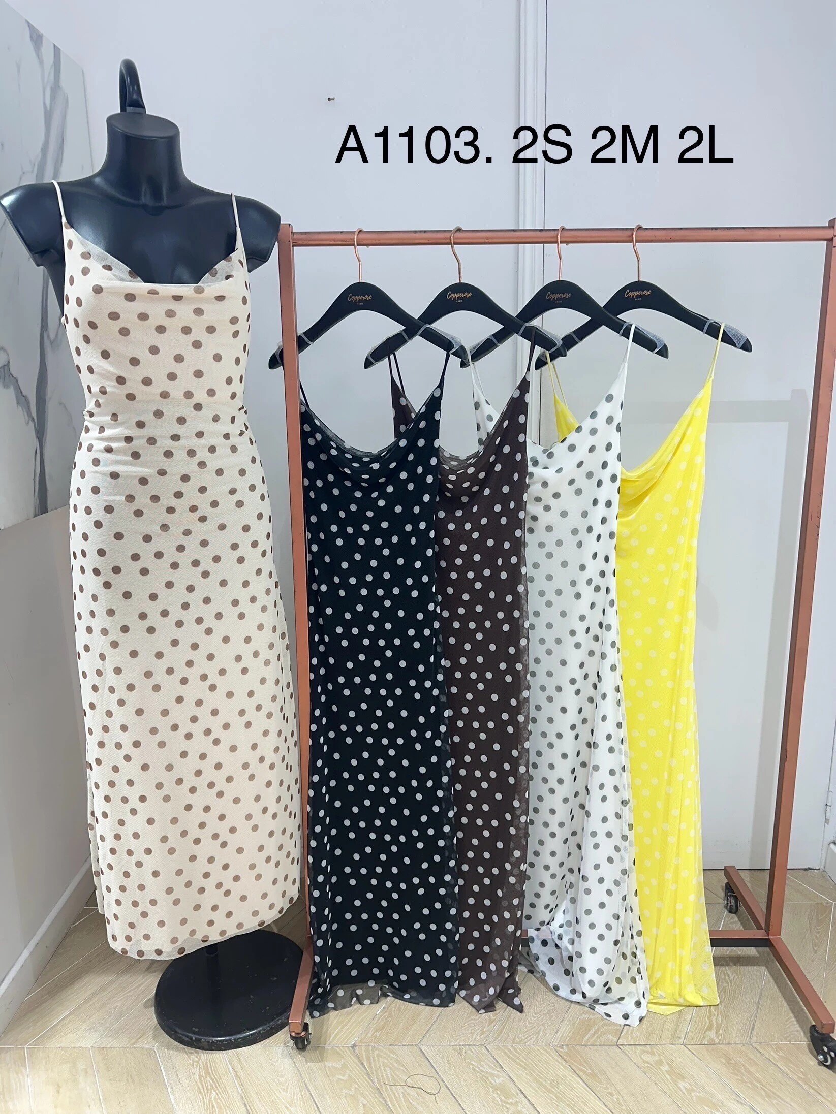 Mayorista Copperose - Vestido de tul con estampado de lunares