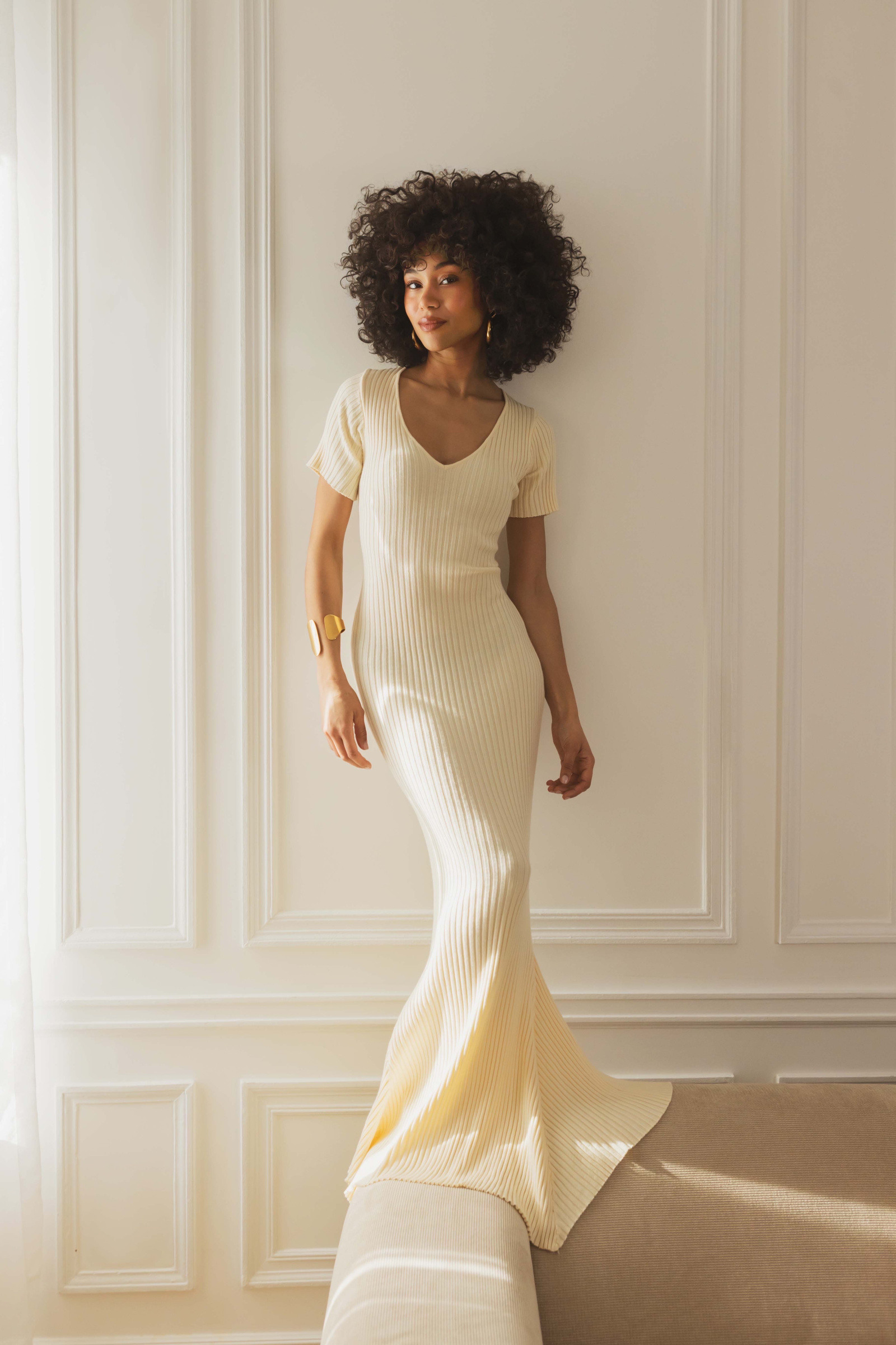 Grossiste Copperose - Robe longue sirène en maille