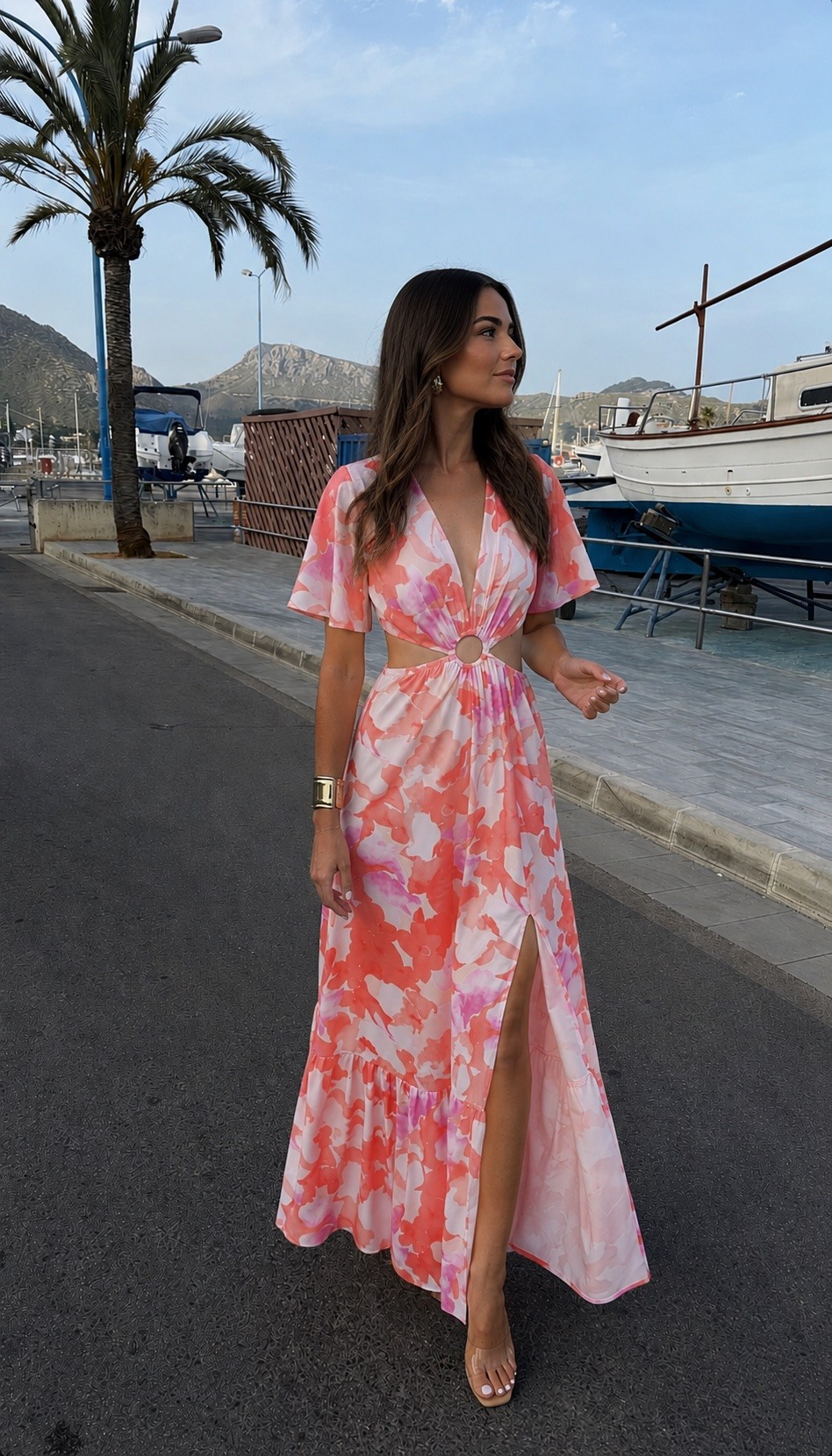 Mayorista Copperose - Vestido largo con bustier fruncido y tirantes