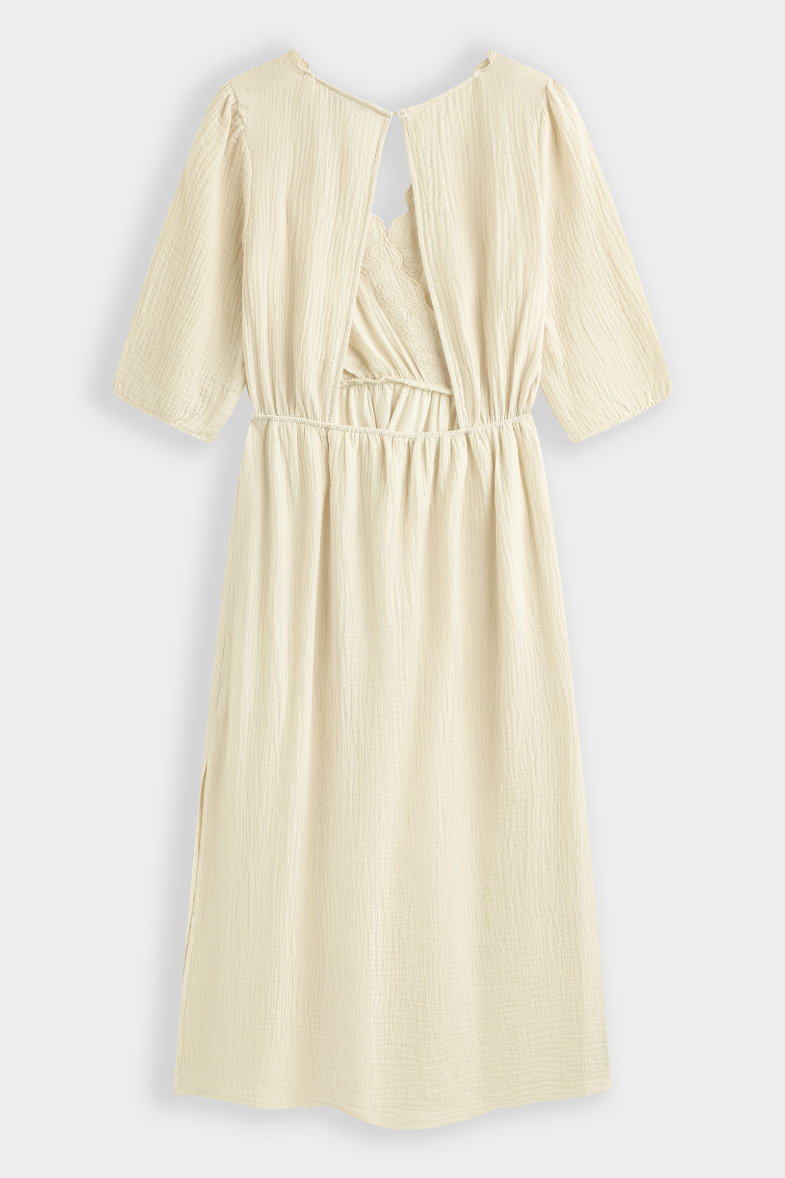 Grossiste Copperose - Robe midi en gaze de coton à broderies