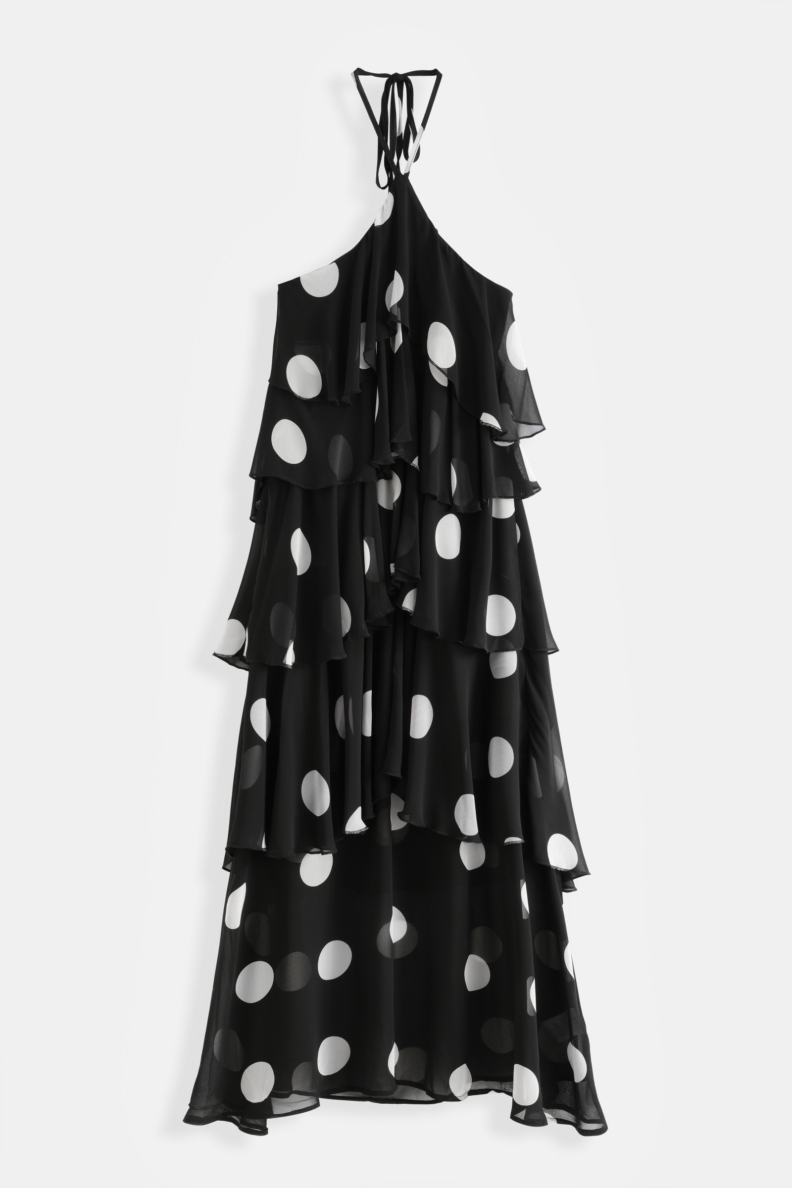 Grossiste Copperose - ROBE LONGUE À VOLANTS IMPRIMÉ POIS