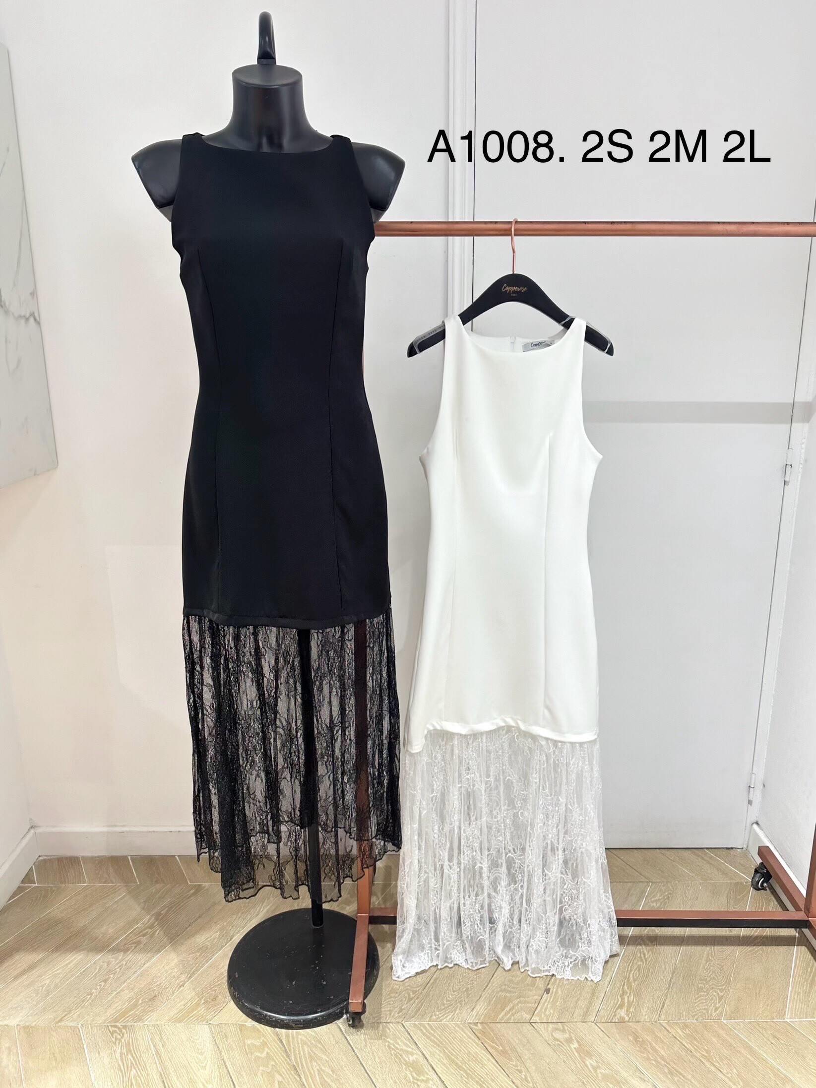Grossiste Copperose - ROBE SANS MANCHES AVEC DENTELLE
