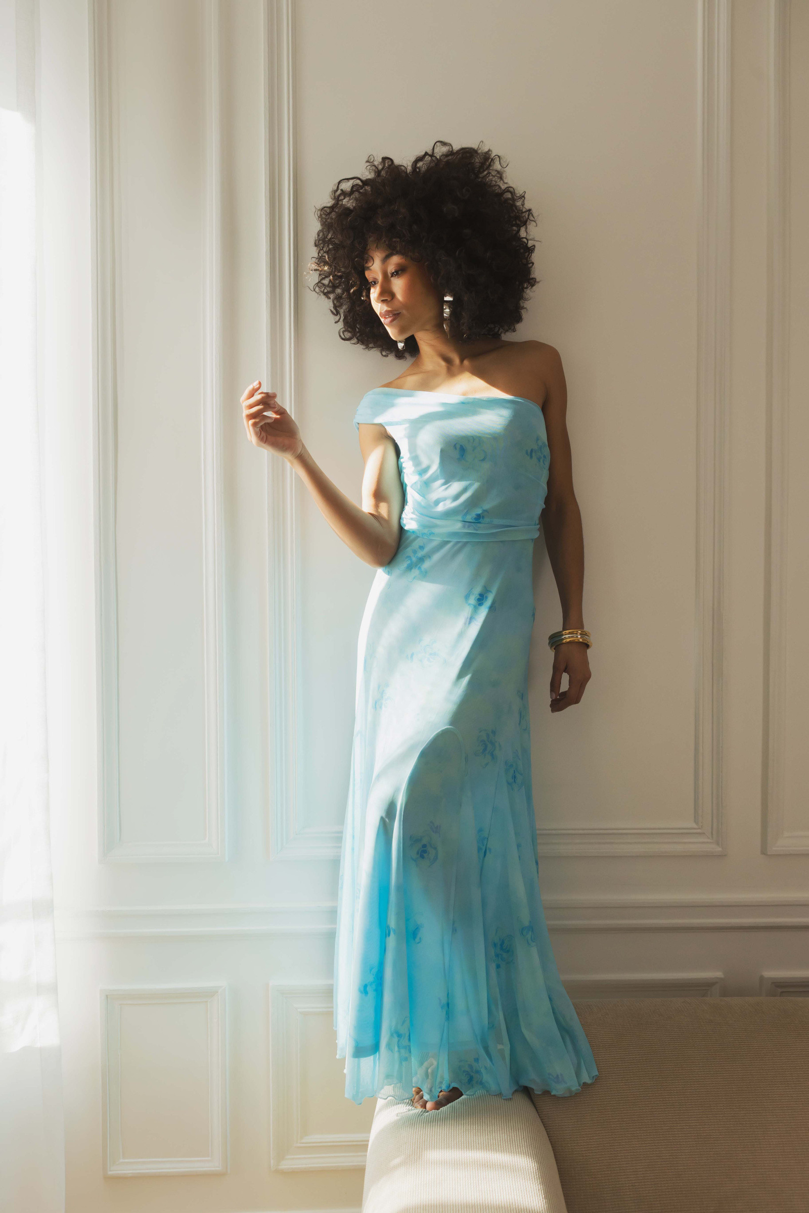 Grossiste Copperose - ROBE LONGUE ASYMÉTRIQUE À GODETS