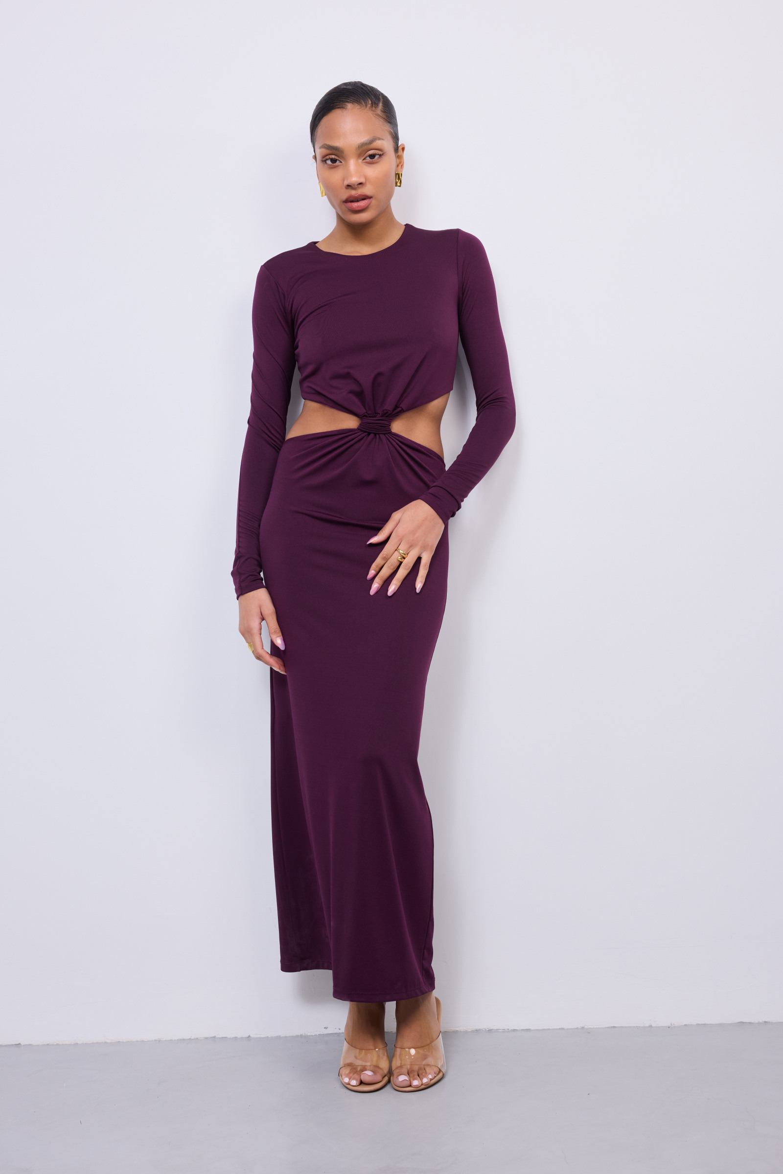 Mayorista Copperose Outlet - Vestido largo con abertura y lazo