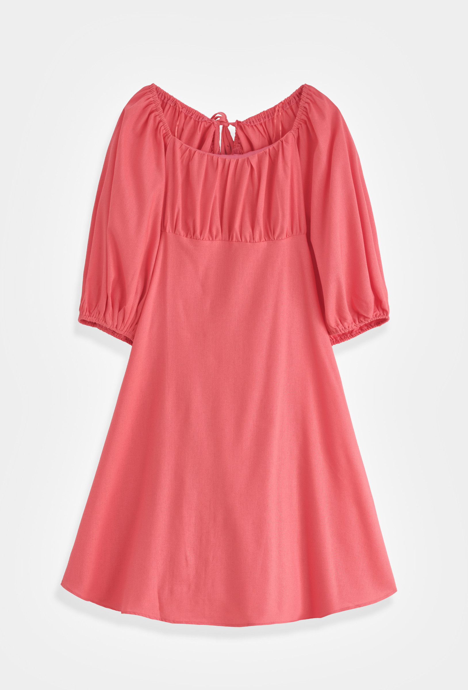 Grossiste Copperose - PLUS SIZE: ROBE COURTE À MANCHES BOUFFANTES ET DOS OUVERT