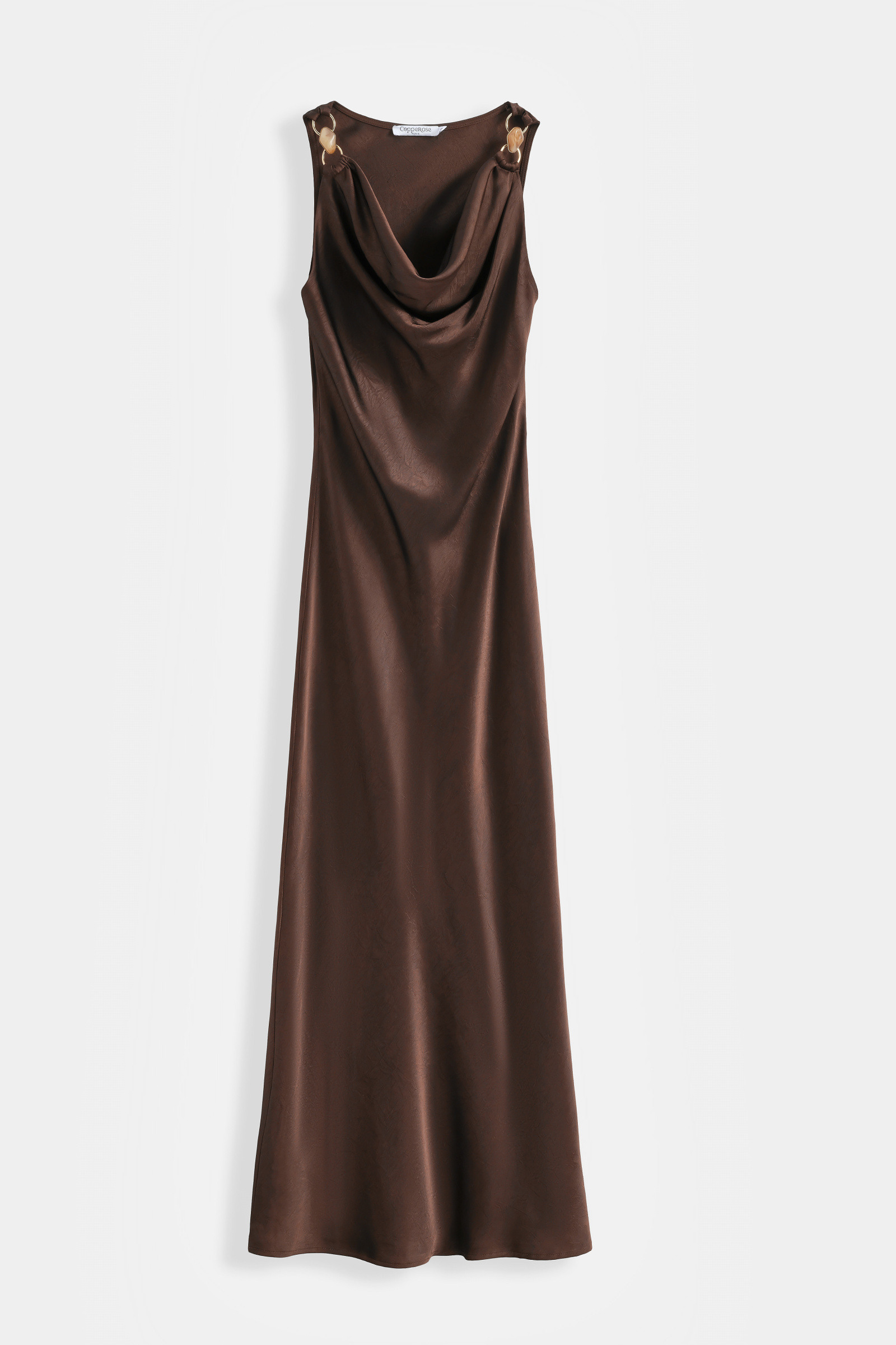 Grossiste Copperose - ROBE LONGUE SATINÉE À COL BENITIER