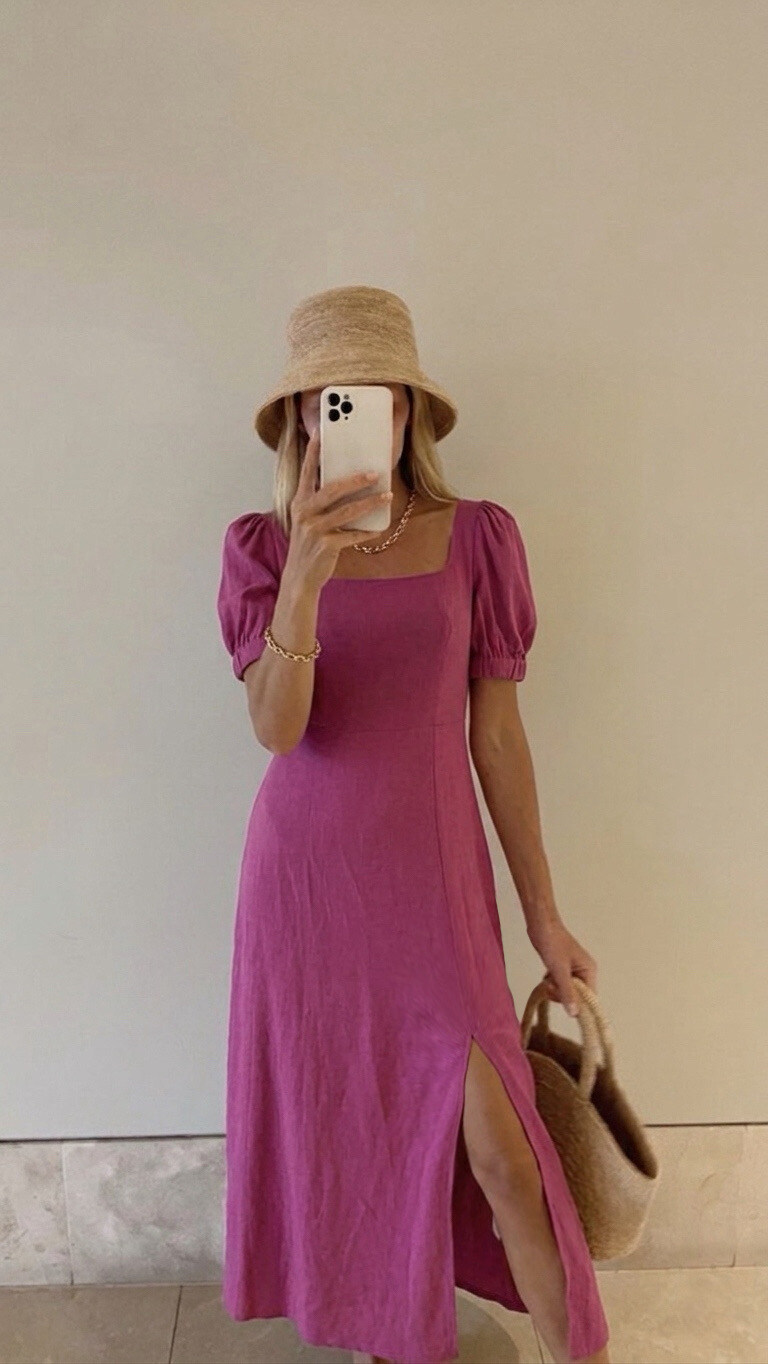 Grossiste Copperose - ROBE MIDI À ENCOLURE CARRÉE ET DOS LACÉ
