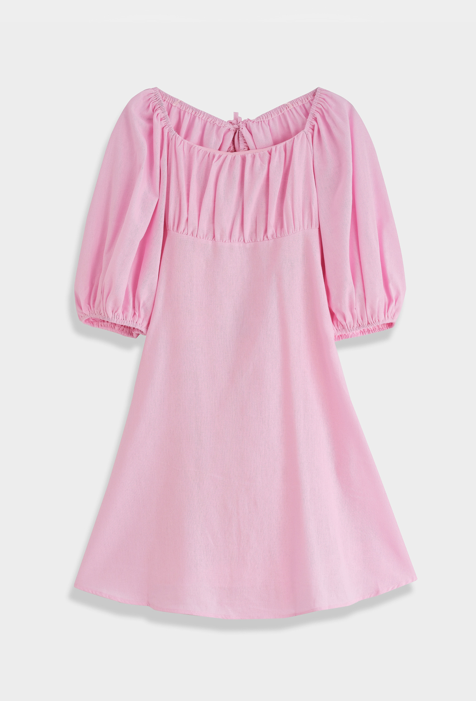 Grossiste Copperose - ROBE COURTE À MANCHES BOUFFANTES ET DOS OUVERT