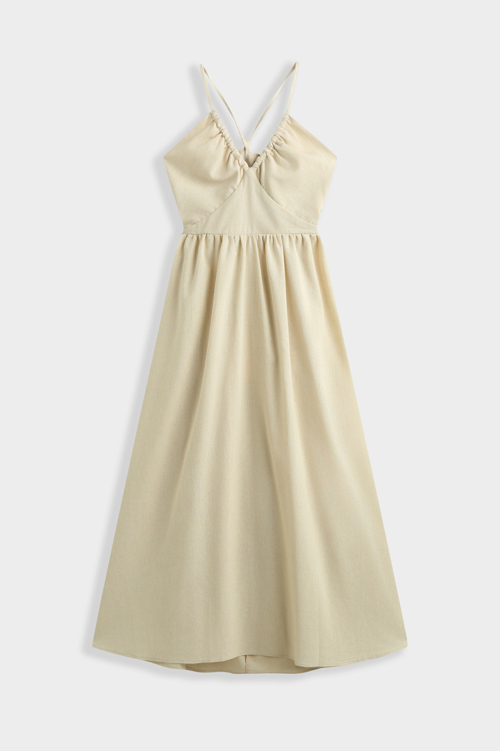 Grossiste Copperose - ROBE LONGUE EN LIN MÉLANGÉ À DOS AJOURÉ