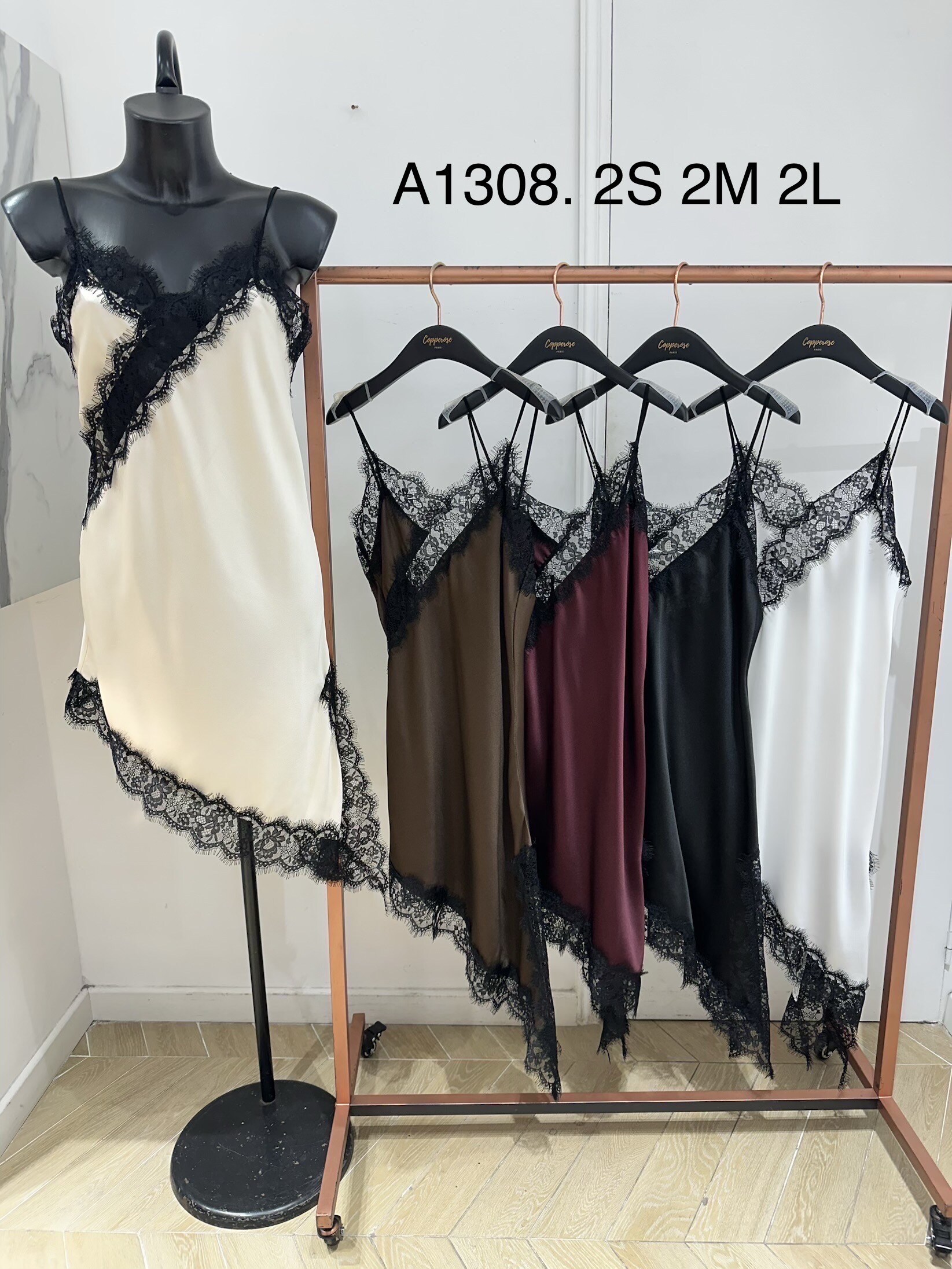 Grossista Copperose - ABITO ASIMMETRICO IN PIZZO
