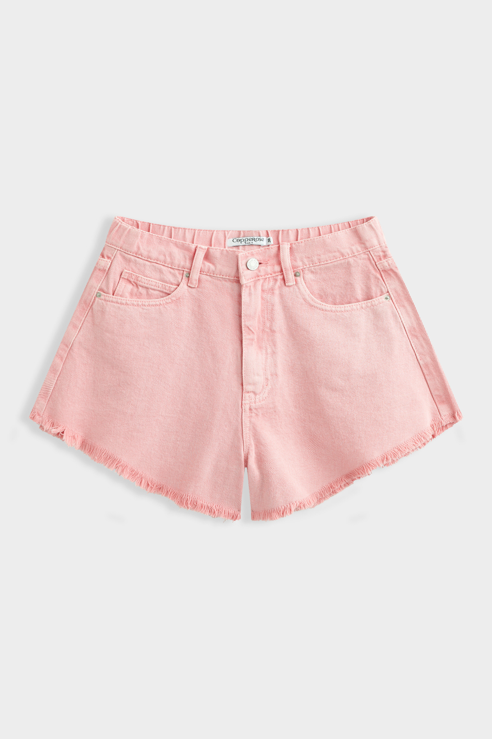 Grossiste Copperose - SHORT EN DENIM MOM À BORDS FRANCS