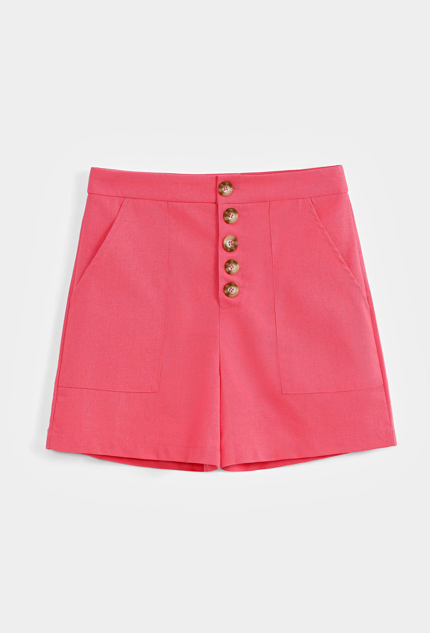 Mayorista Copperose - Shorts de mezcla de lino con cierre de botones