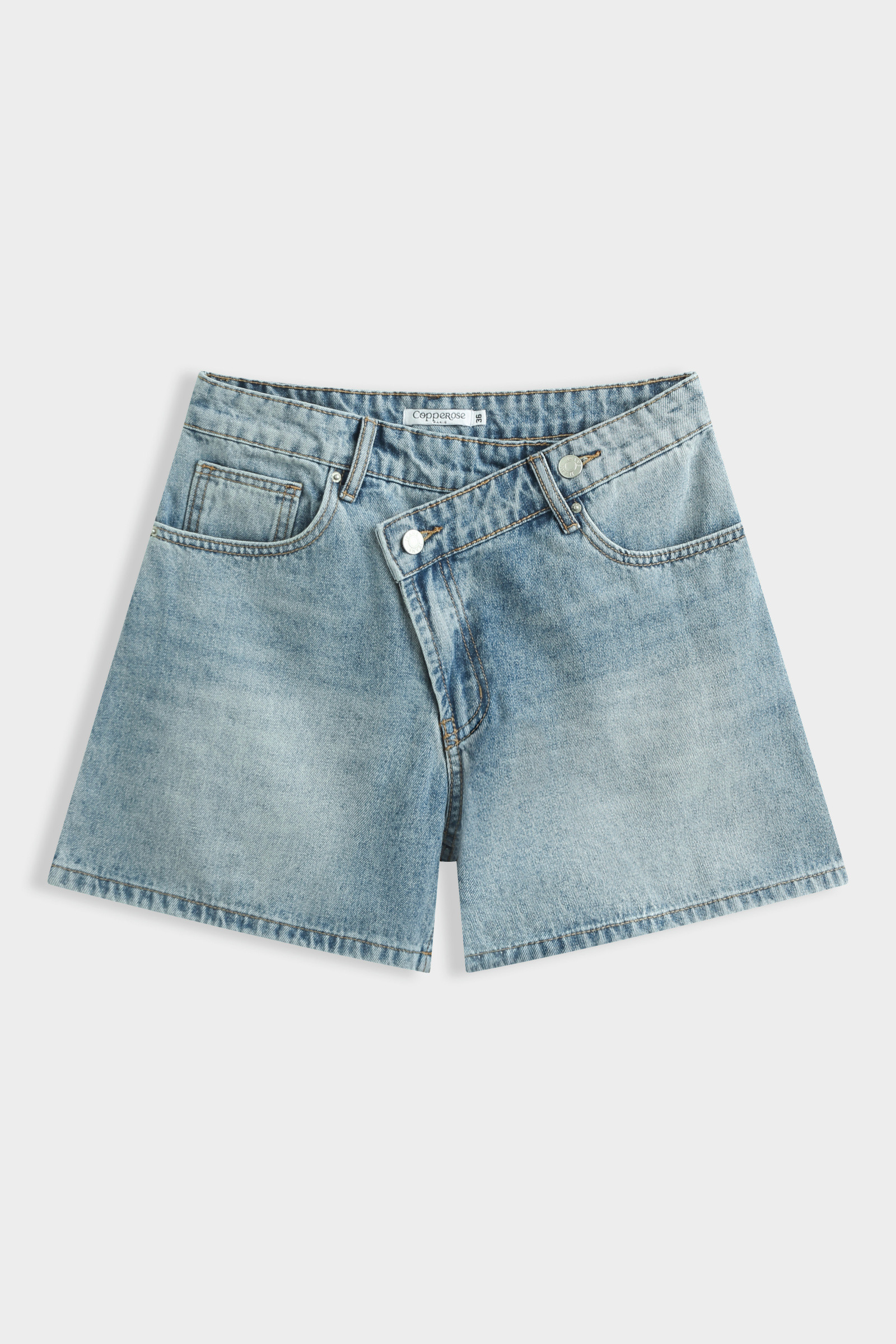 Wholesaler Copperose - DENIM BERMUDA WITH ASYMMETRICAL FLY