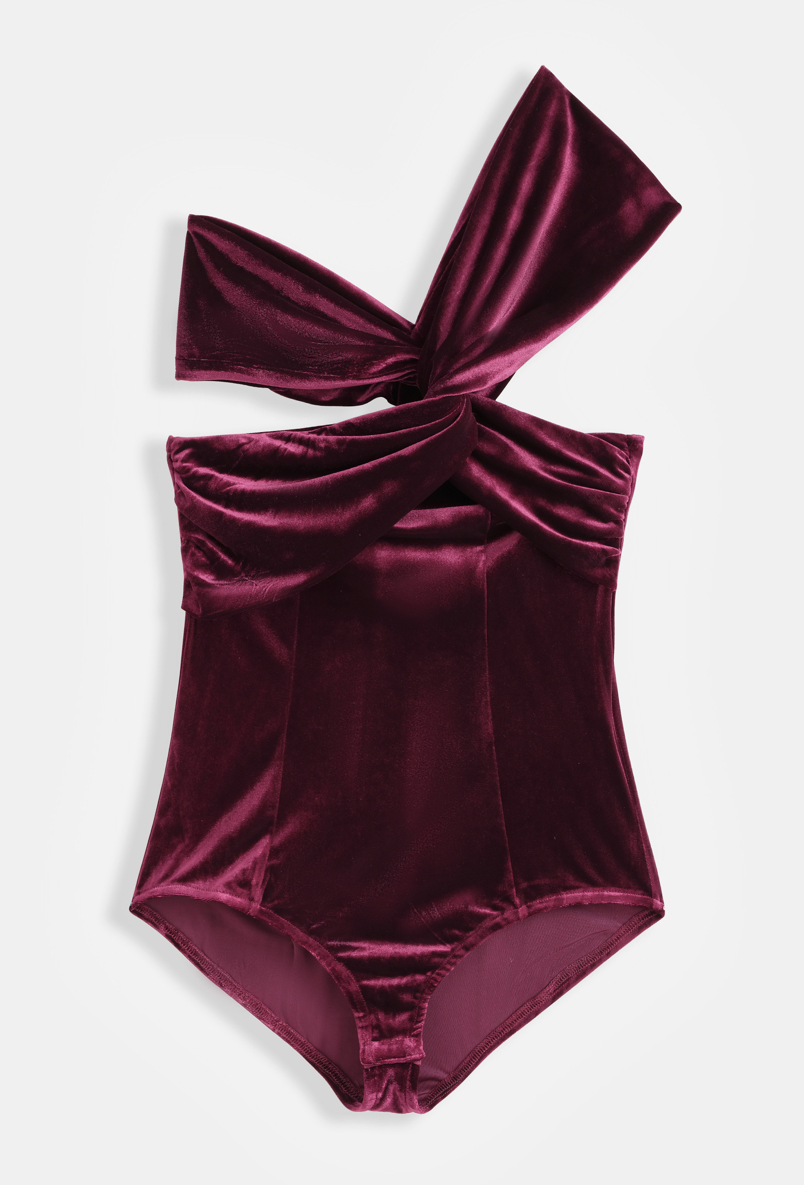 Wholesaler Copperose - VELVET BODYSUIT WITH ASYMMETRICAL NECKLINE