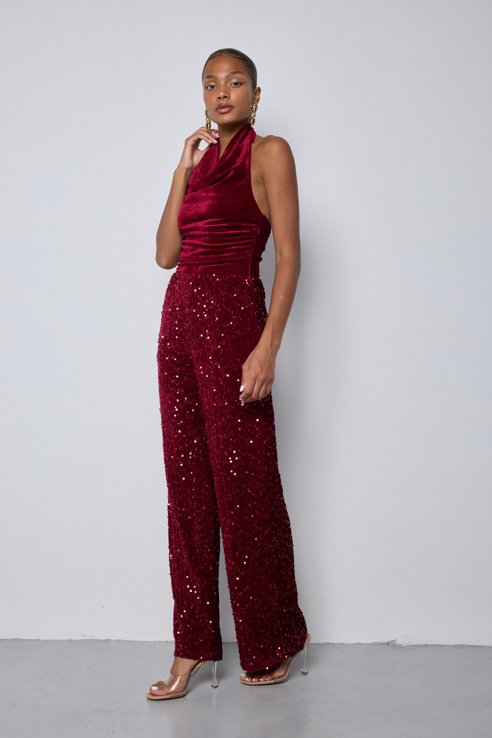 Grossiste Copperose - COMBINAISON BI-MATIÈRE À SEQUINS