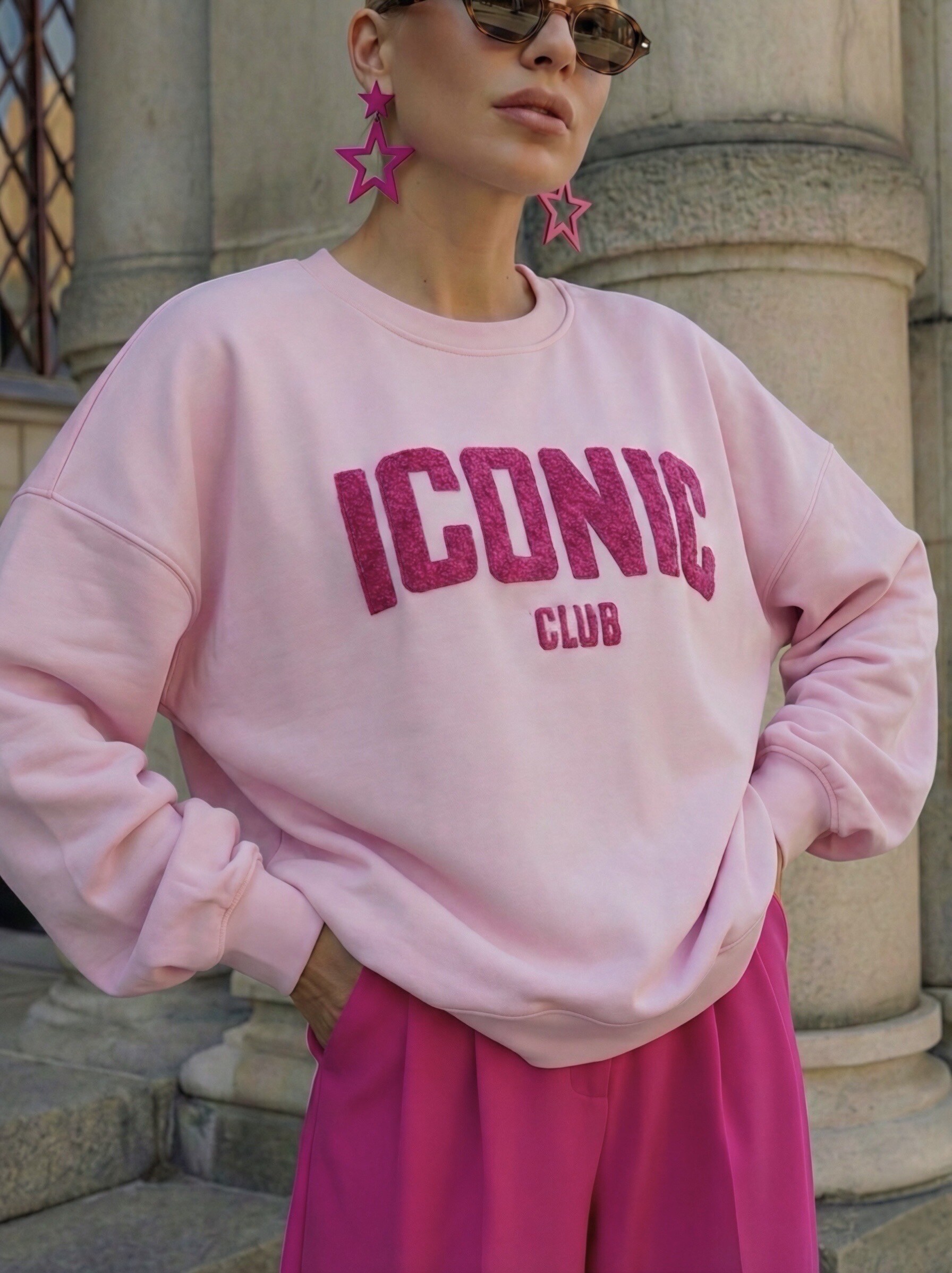 Grossiste Copperose - Sweatshirt ample à inscription texturée