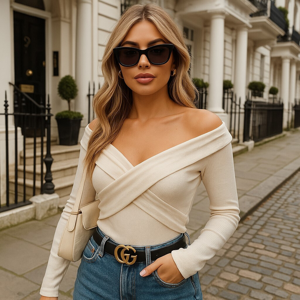 Wholesaler Copperose - Fine knit sweater with crossed bardot collar