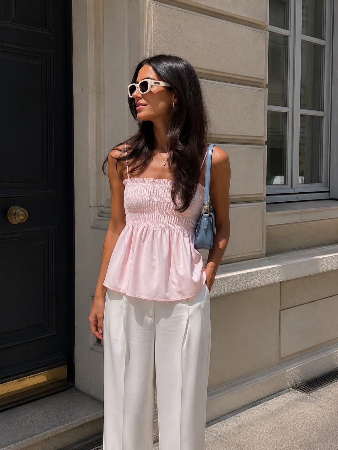 Grossiste Copperose - TOP À FINES BRETELLES À SMOCKS ET COUPE PÉPLUM