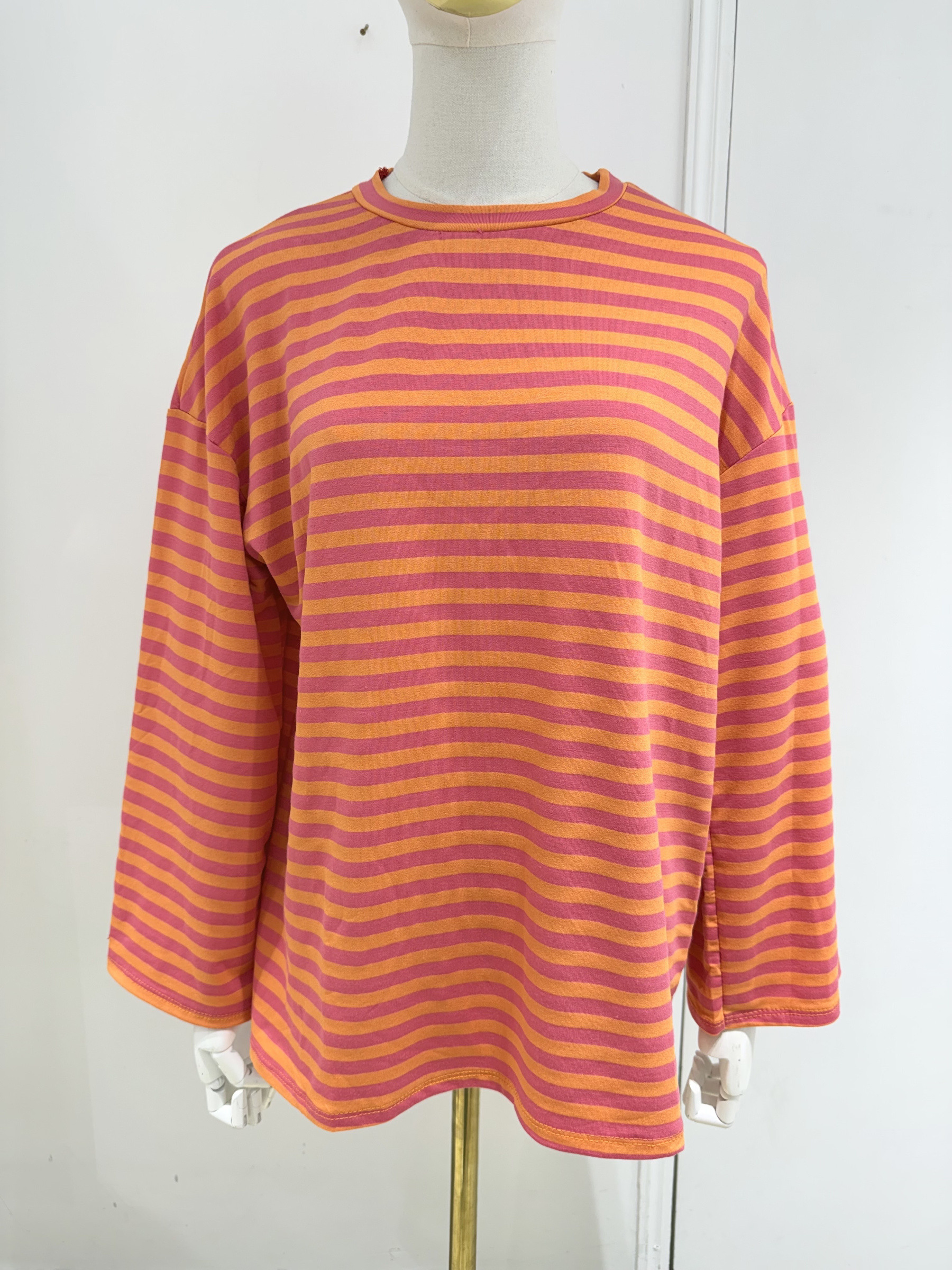 Grossiste Copperose - T-SHIRT OVERSIZE RAYÉ À MANCHES LONGUES