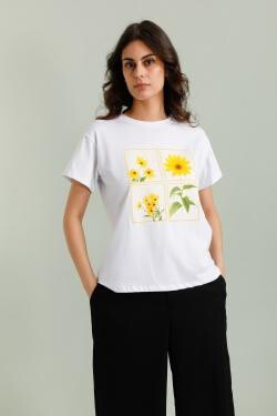 Grossista Copperose - T-shirt stampata a fiori