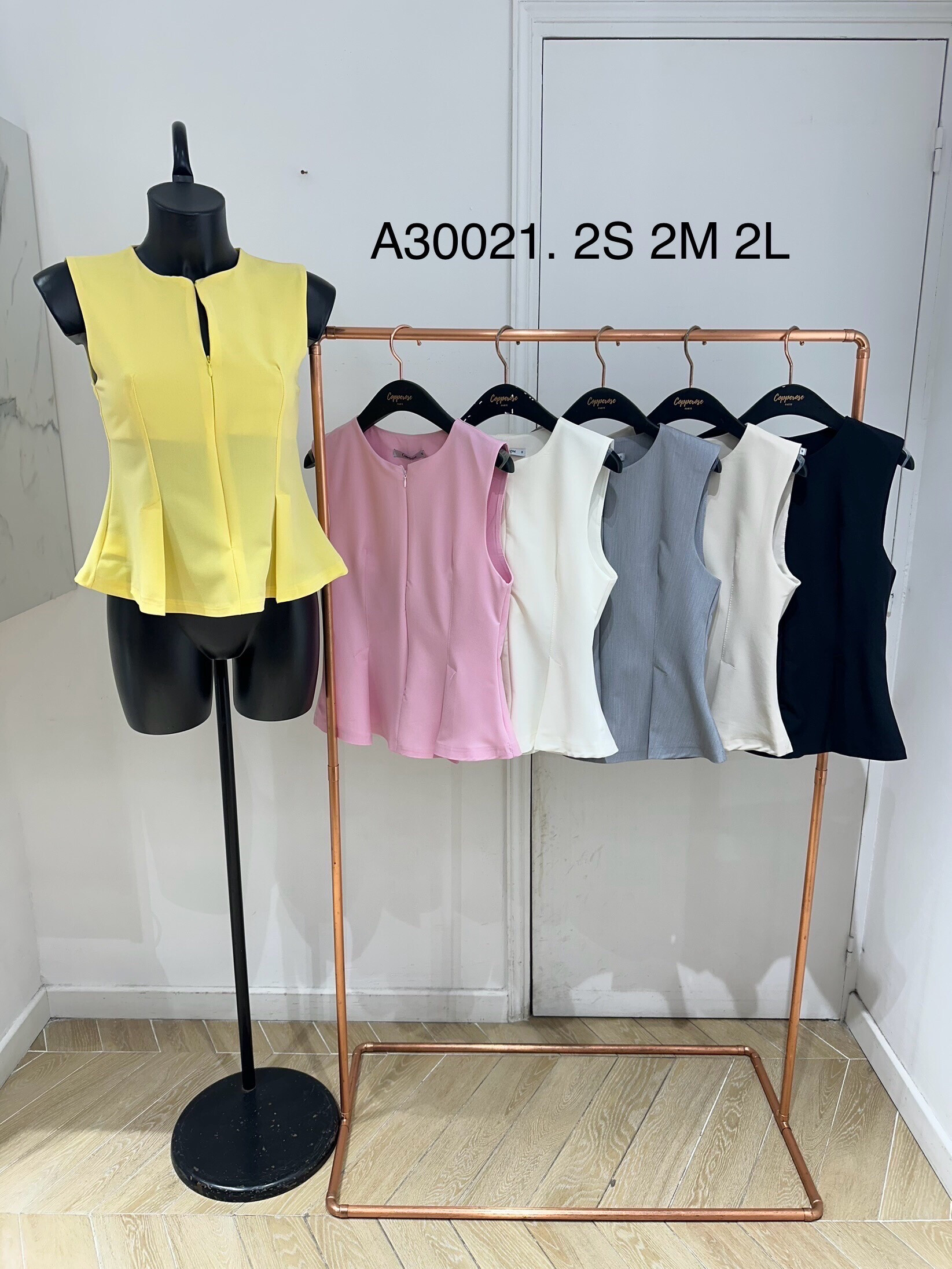 Grossista Copperose - Top svasato con chiusura zip sul davanti